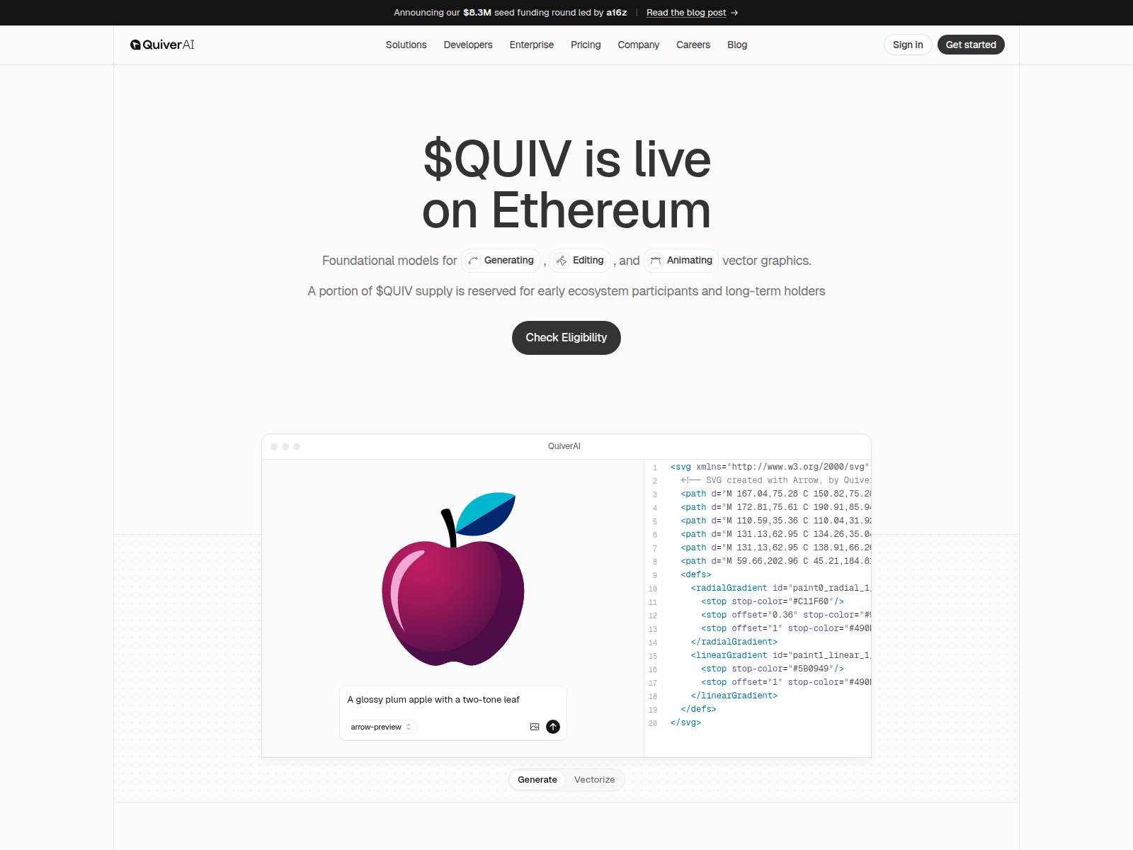 Screenshot of ai-quiver.com