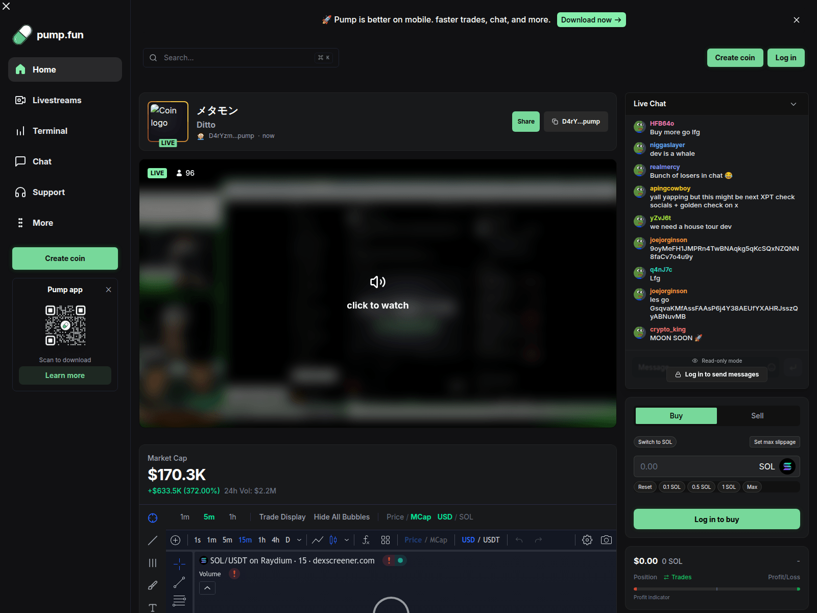 Screenshot of pumpstreamchat.fun