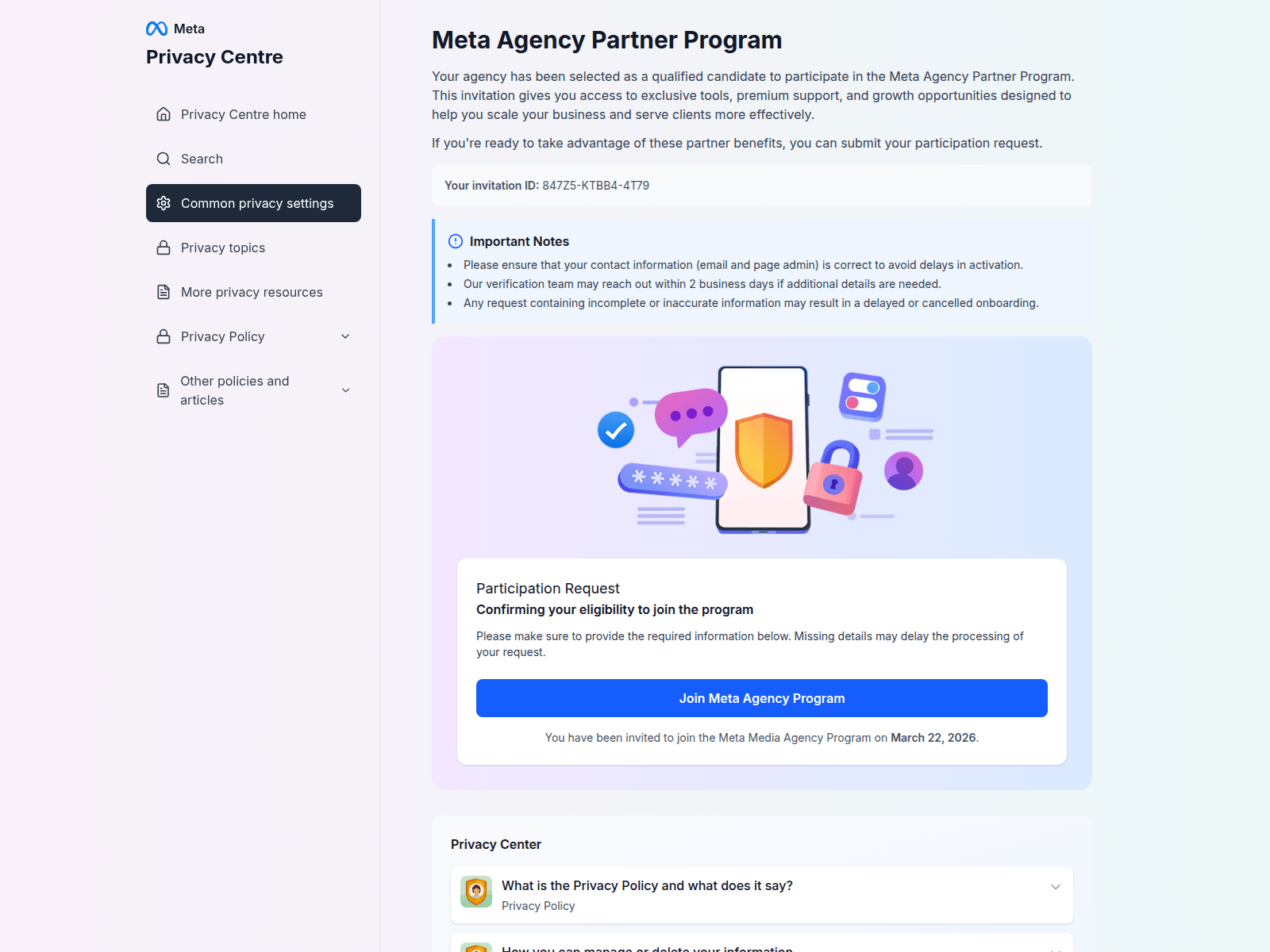 Screenshot of account.ads-program-agency.com