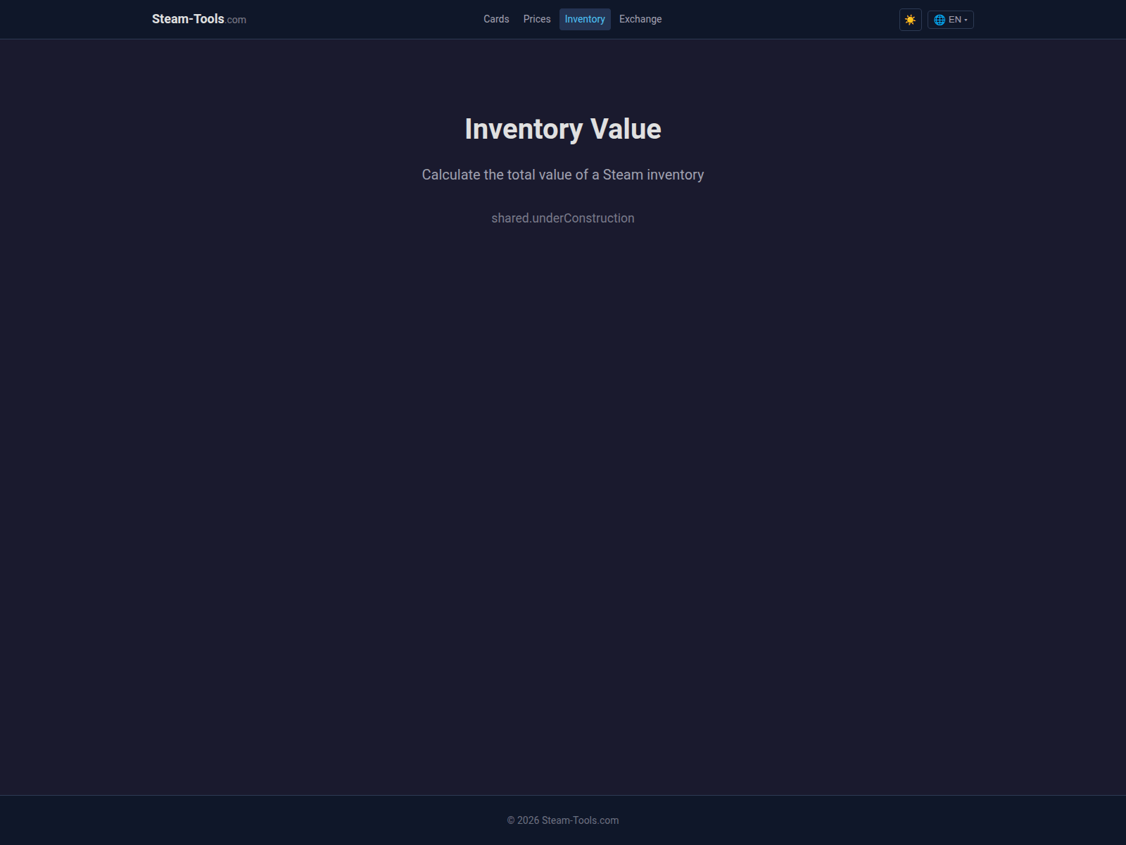 Screenshot of steam-tools-inventory.pages.dev