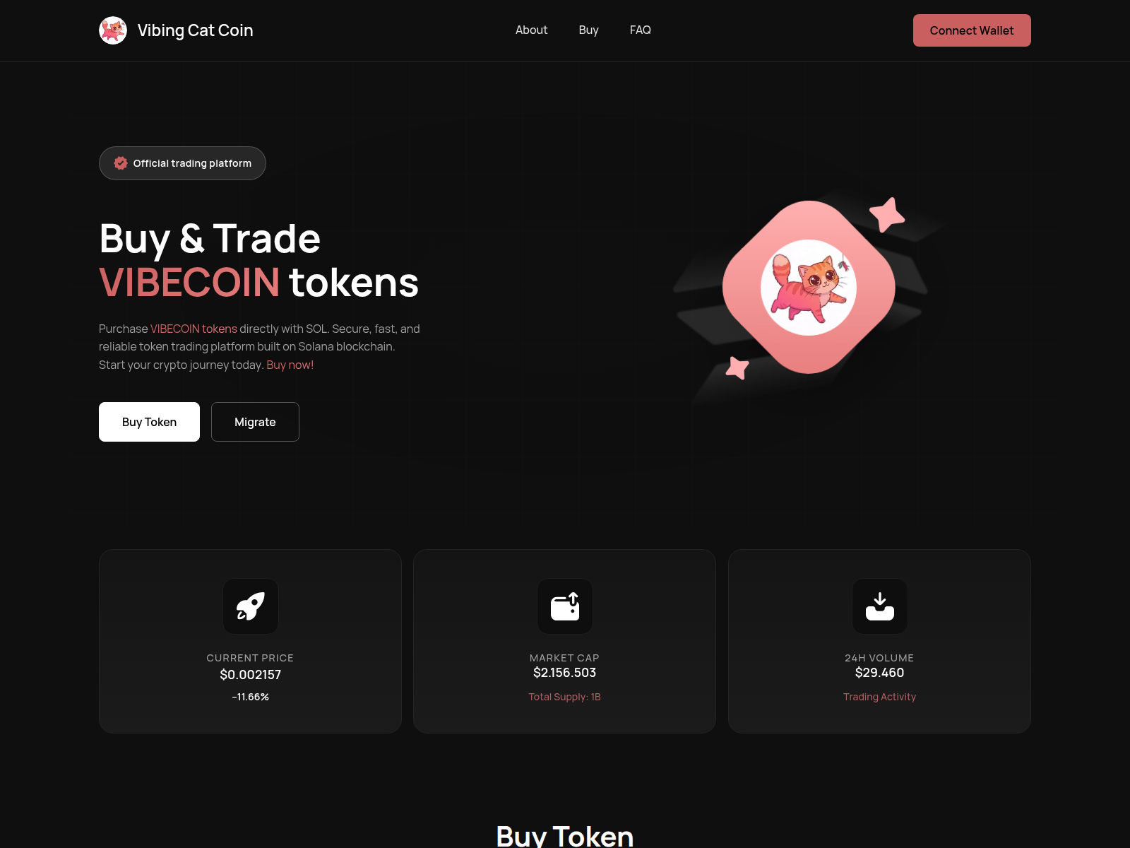 Screenshot of vibecoinmigrate.world