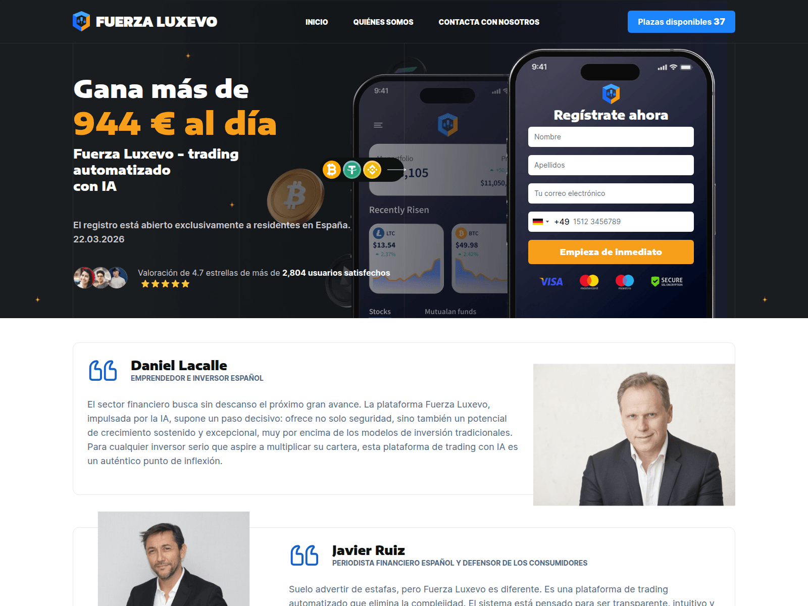 Screenshot of fuerza-luxevo.com