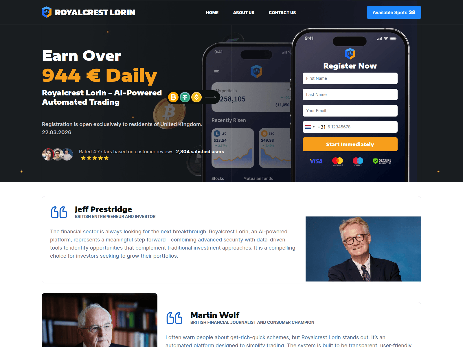 Screenshot of royalcrest-lorin.com
