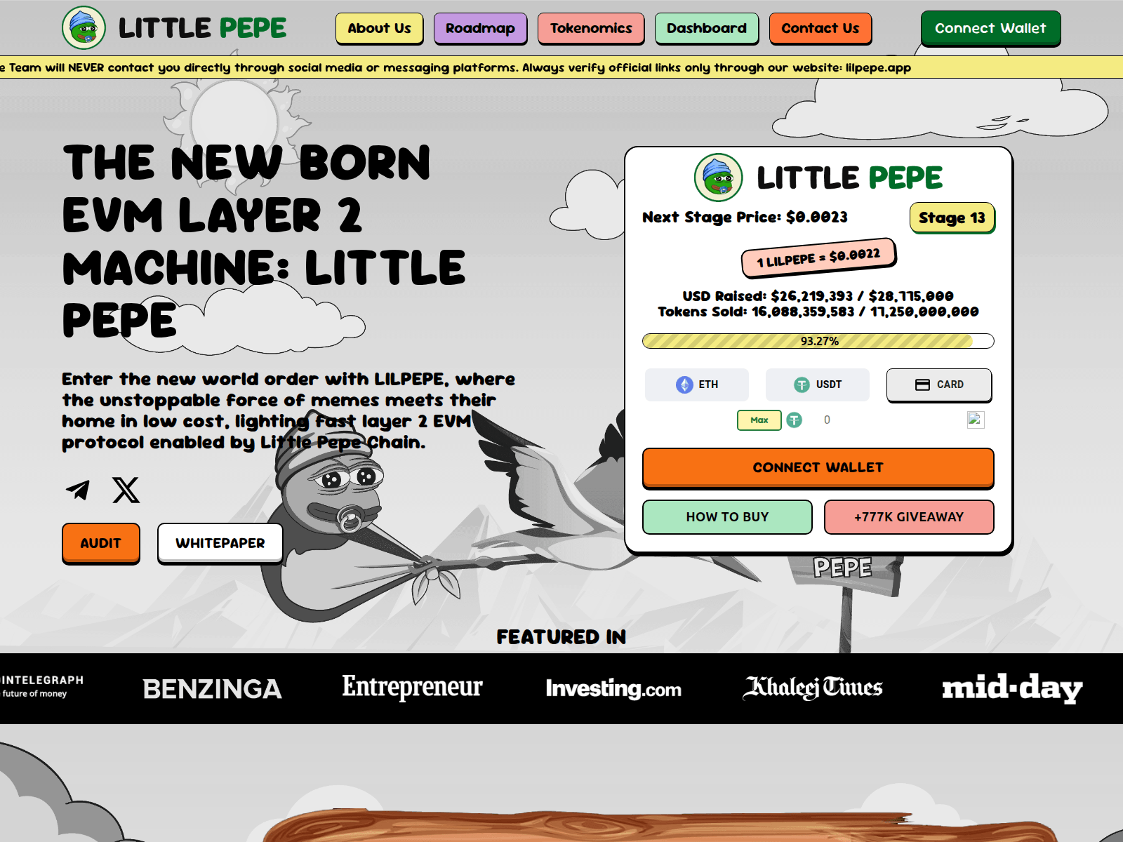 Screenshot of lilpepe.app