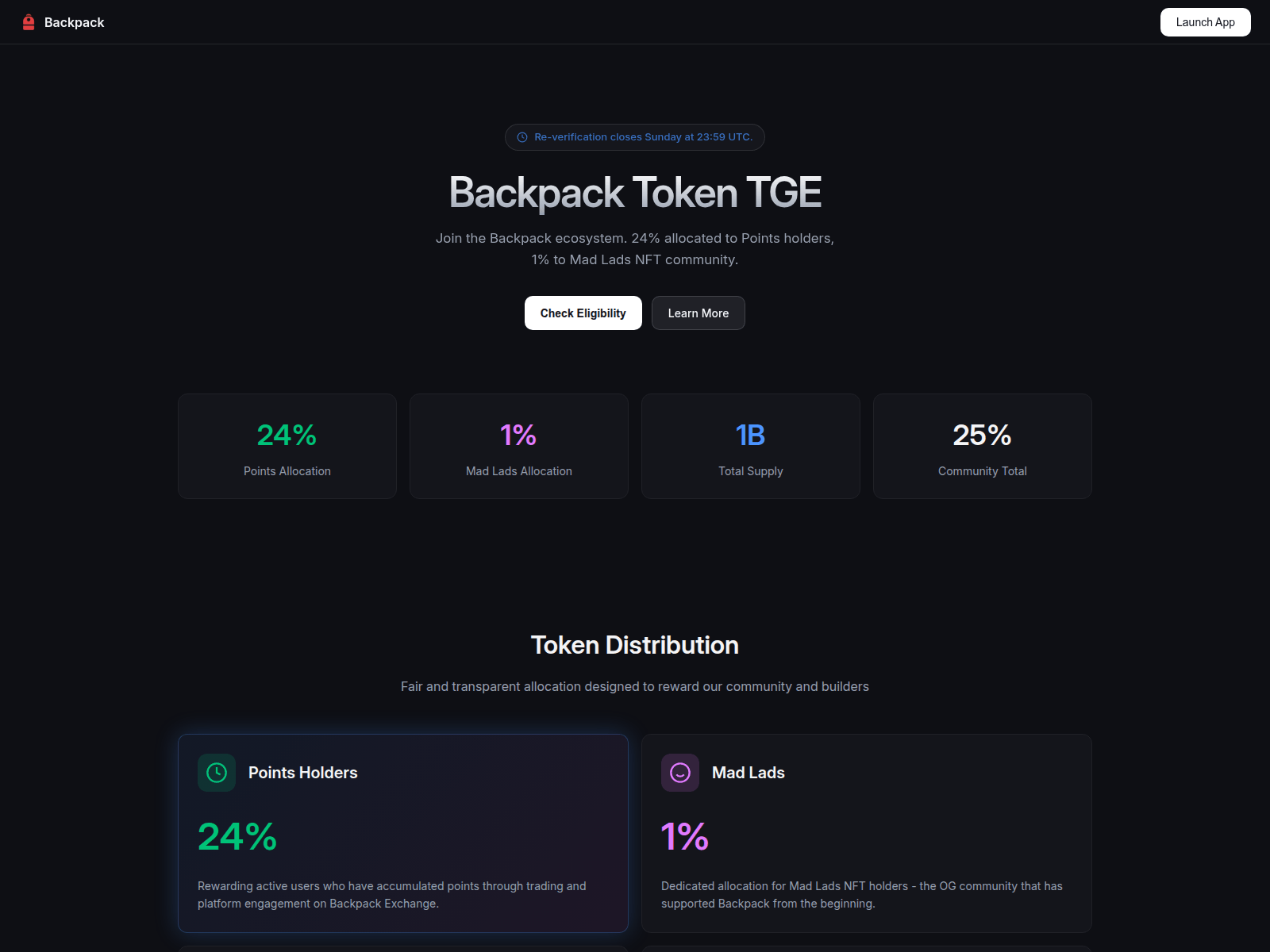 Screenshot of backpack-mainnets.app