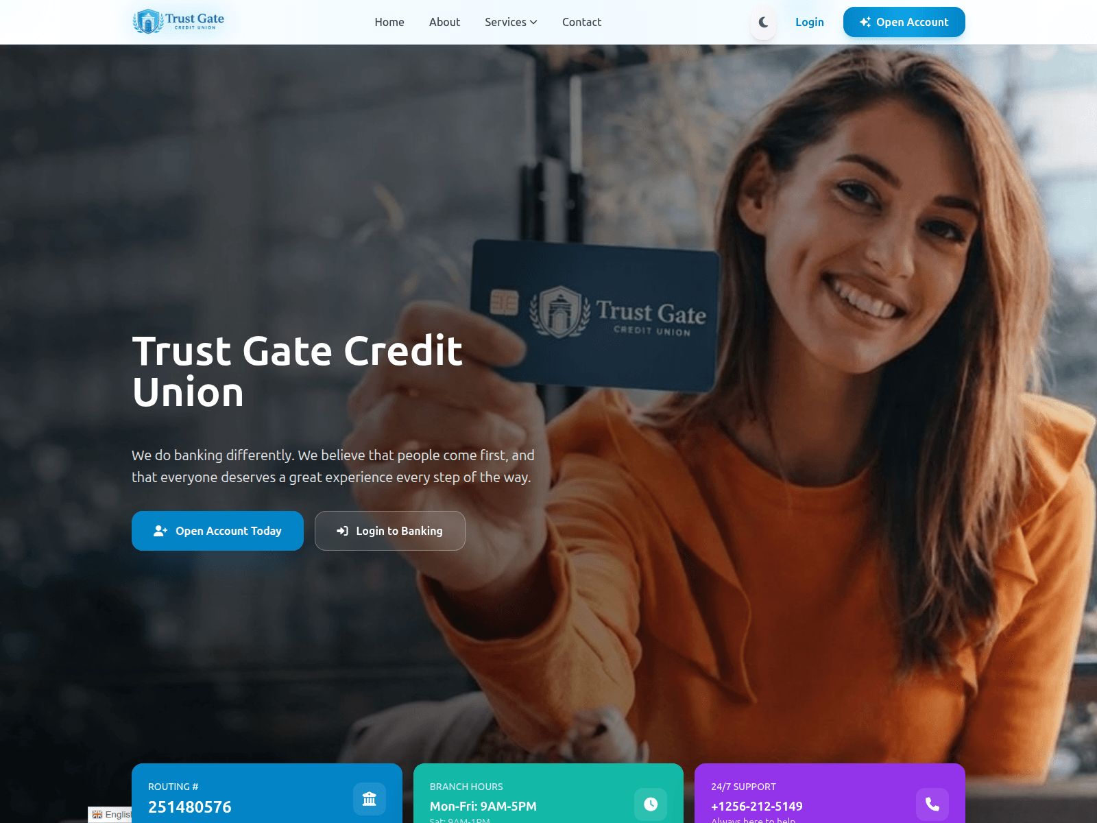 Screenshot of trustgatecu.com