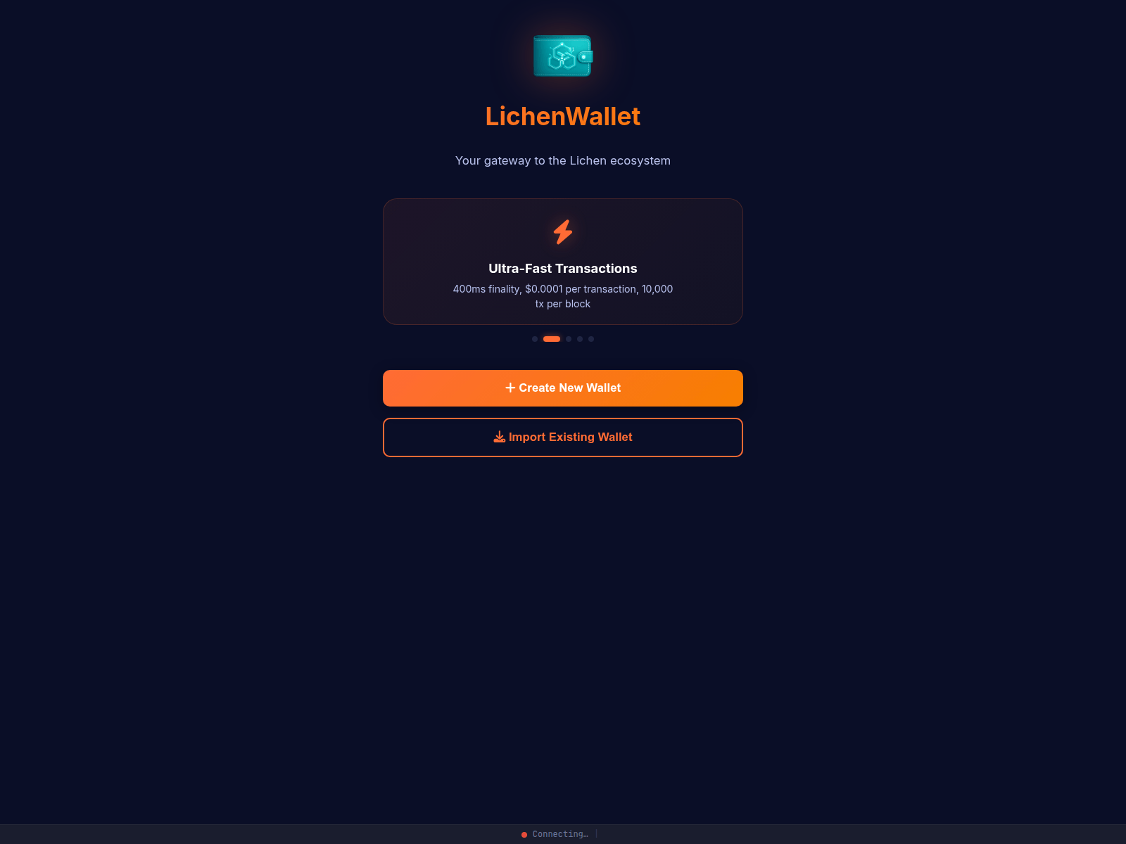 Screenshot of lichen-network-wallet.pages.dev