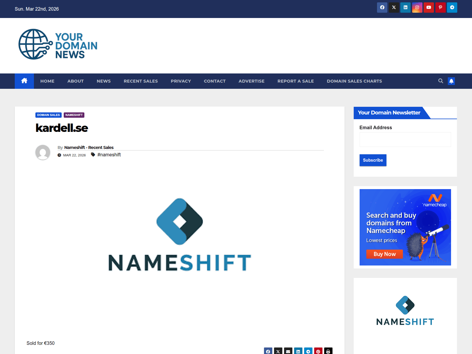 Screenshot of yourdomainnews.com