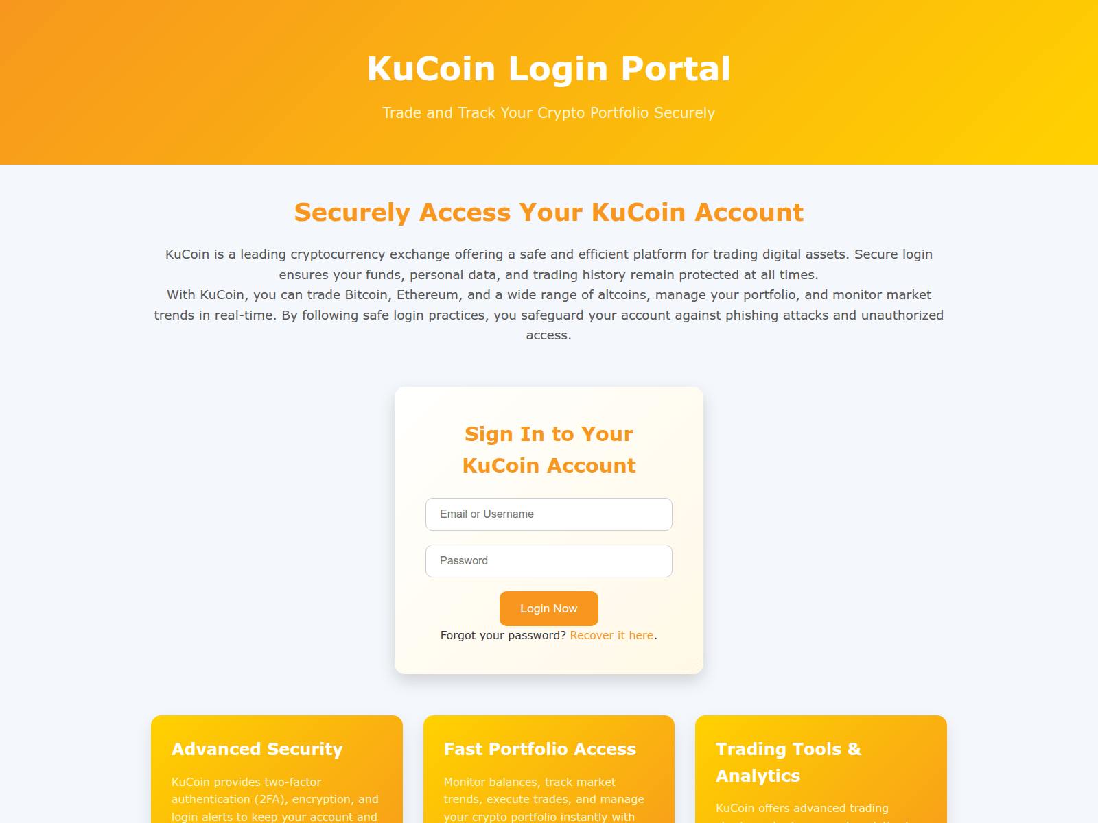 Screenshot of qucoin-login.pages.dev