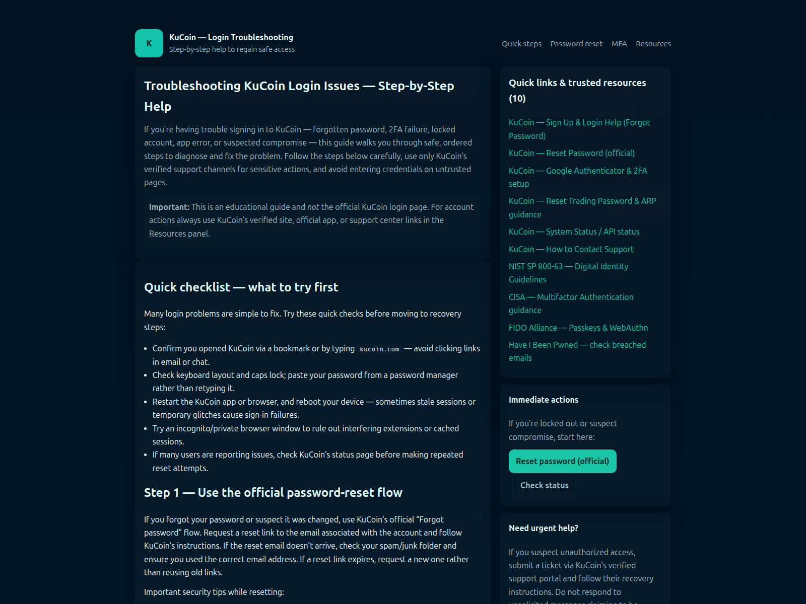 Screenshot of kucoin-com.pages.dev
