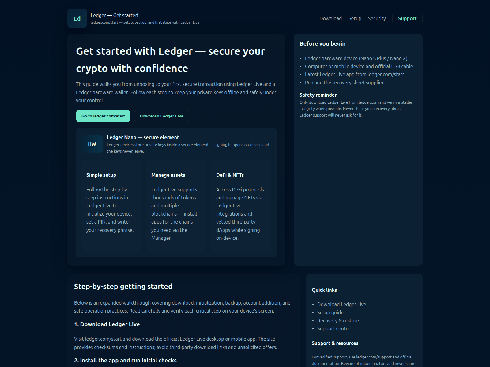 Screenshot of ledgerr-com-starte.pages.dev