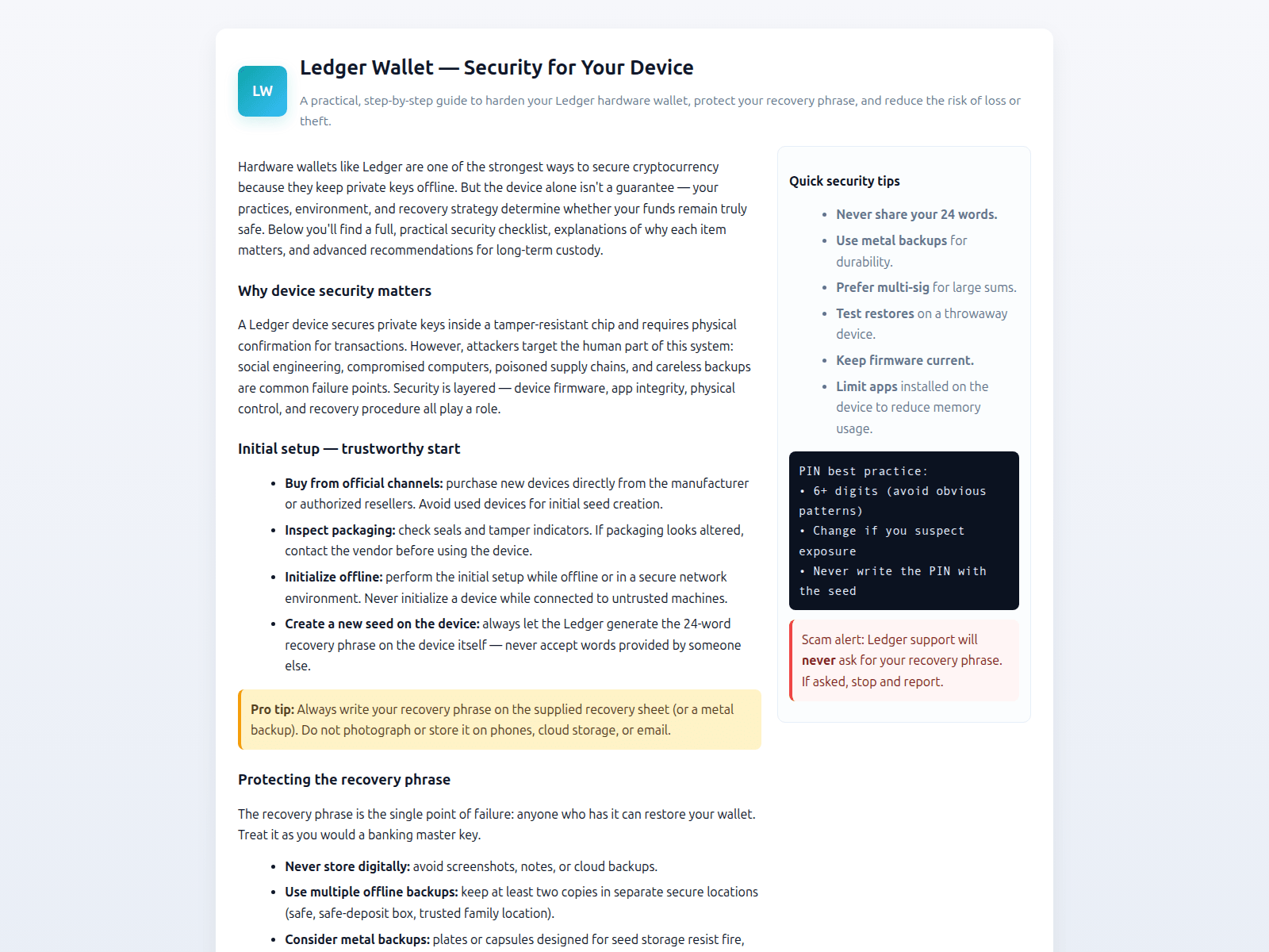 Screenshot of ladger-wallet-docs.pages.dev