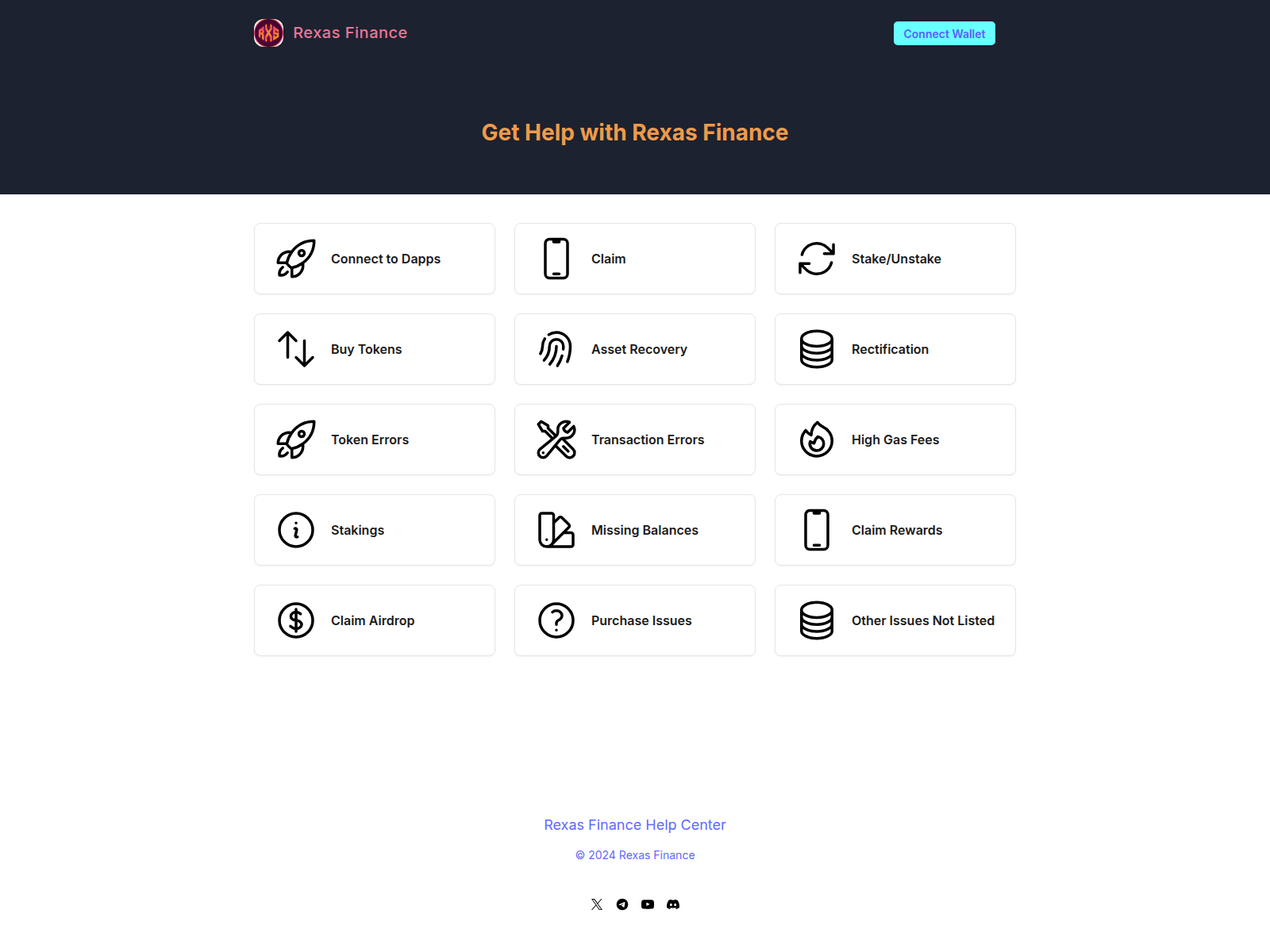 Screenshot of rexassupport.pages.dev