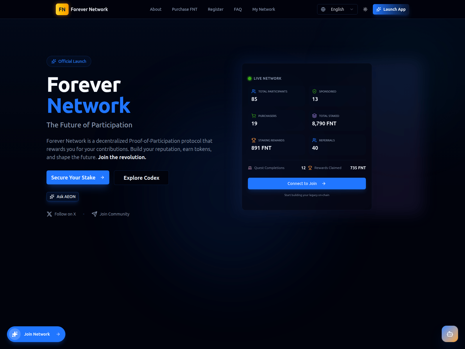 Screenshot of www.forevernetwork.space
