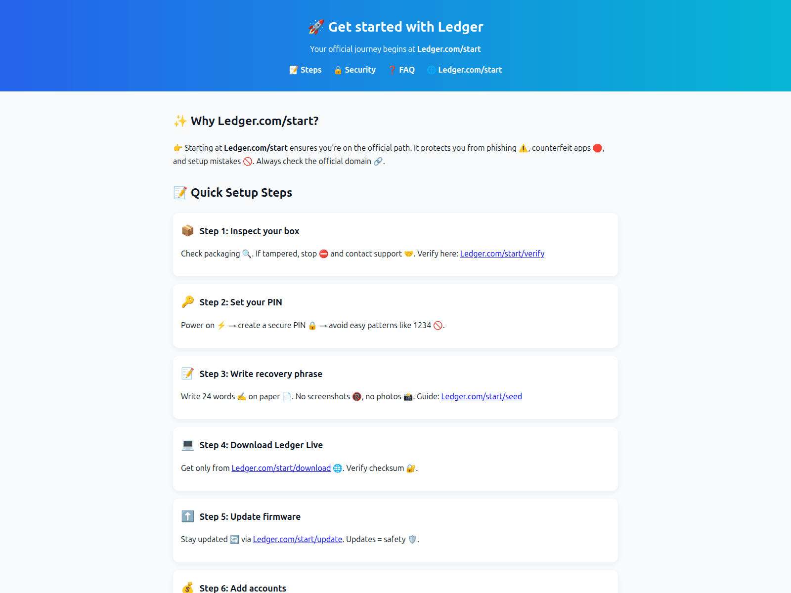 Screenshot of webpage-start-ldger-io.pages.dev