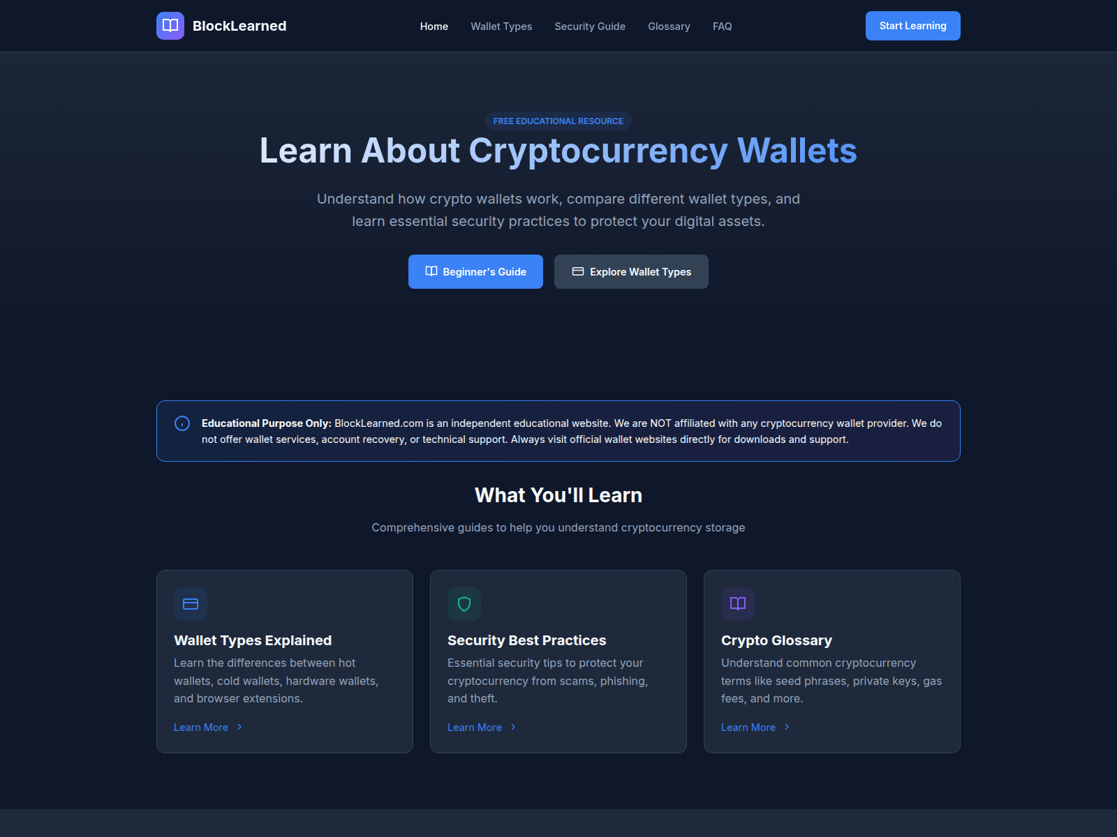 Screenshot of blocklearned.com