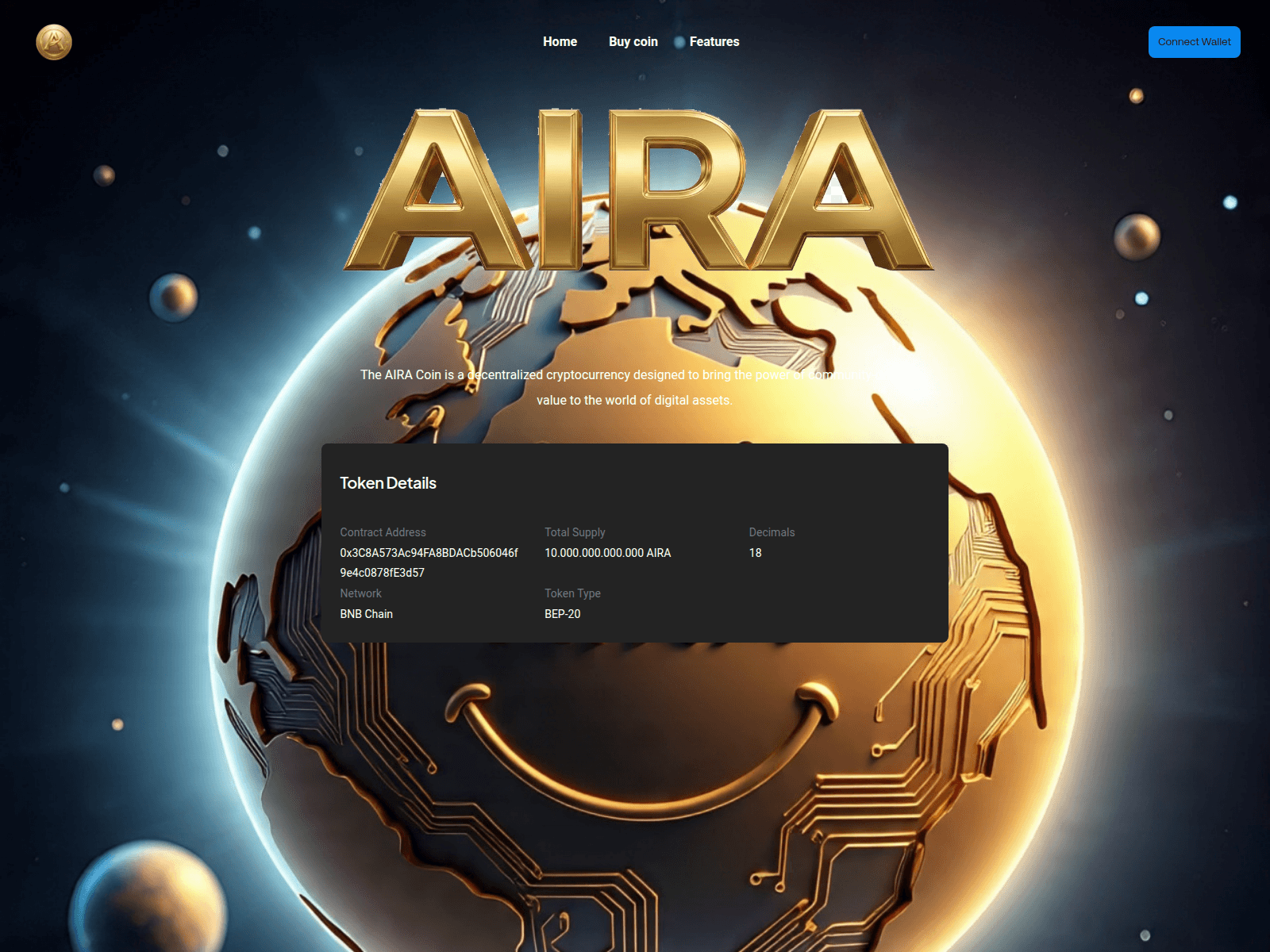 Screenshot of airacoin.com