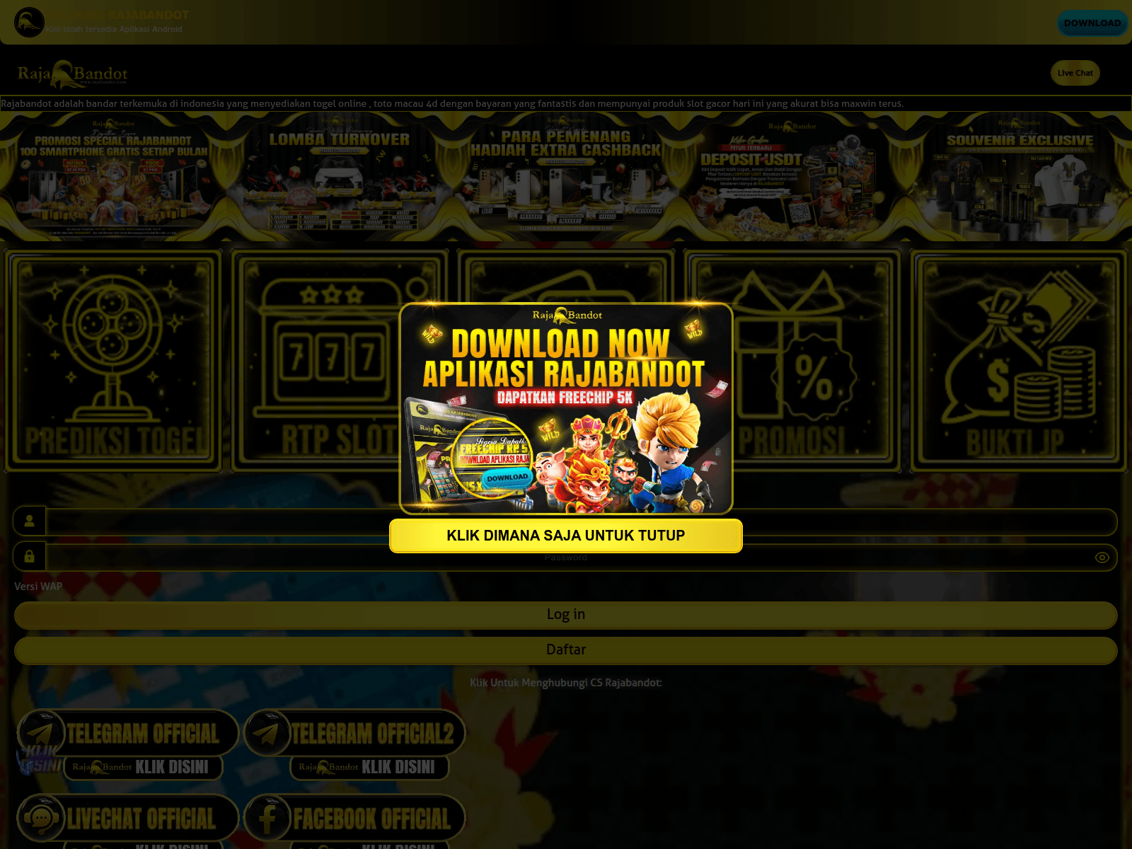 Screenshot of rajabandot.com