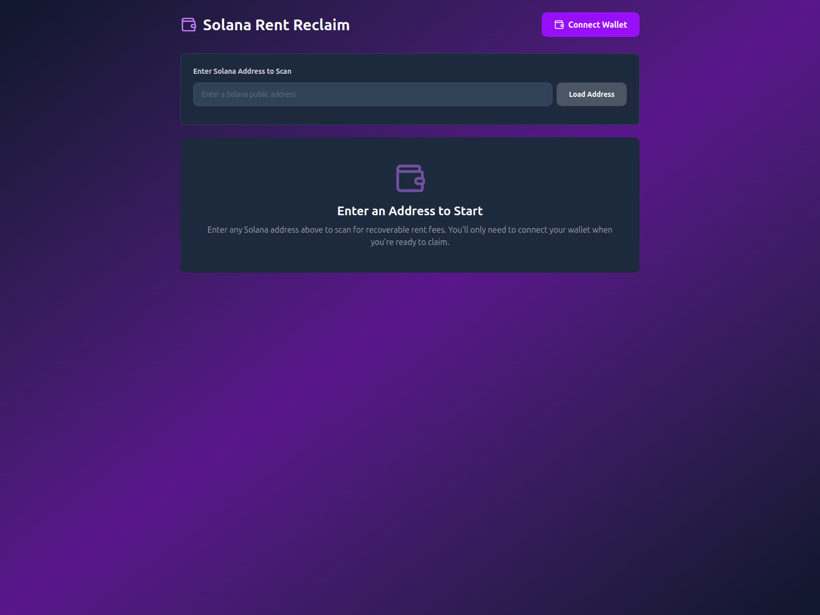 Screenshot of reclaimfees.xyz