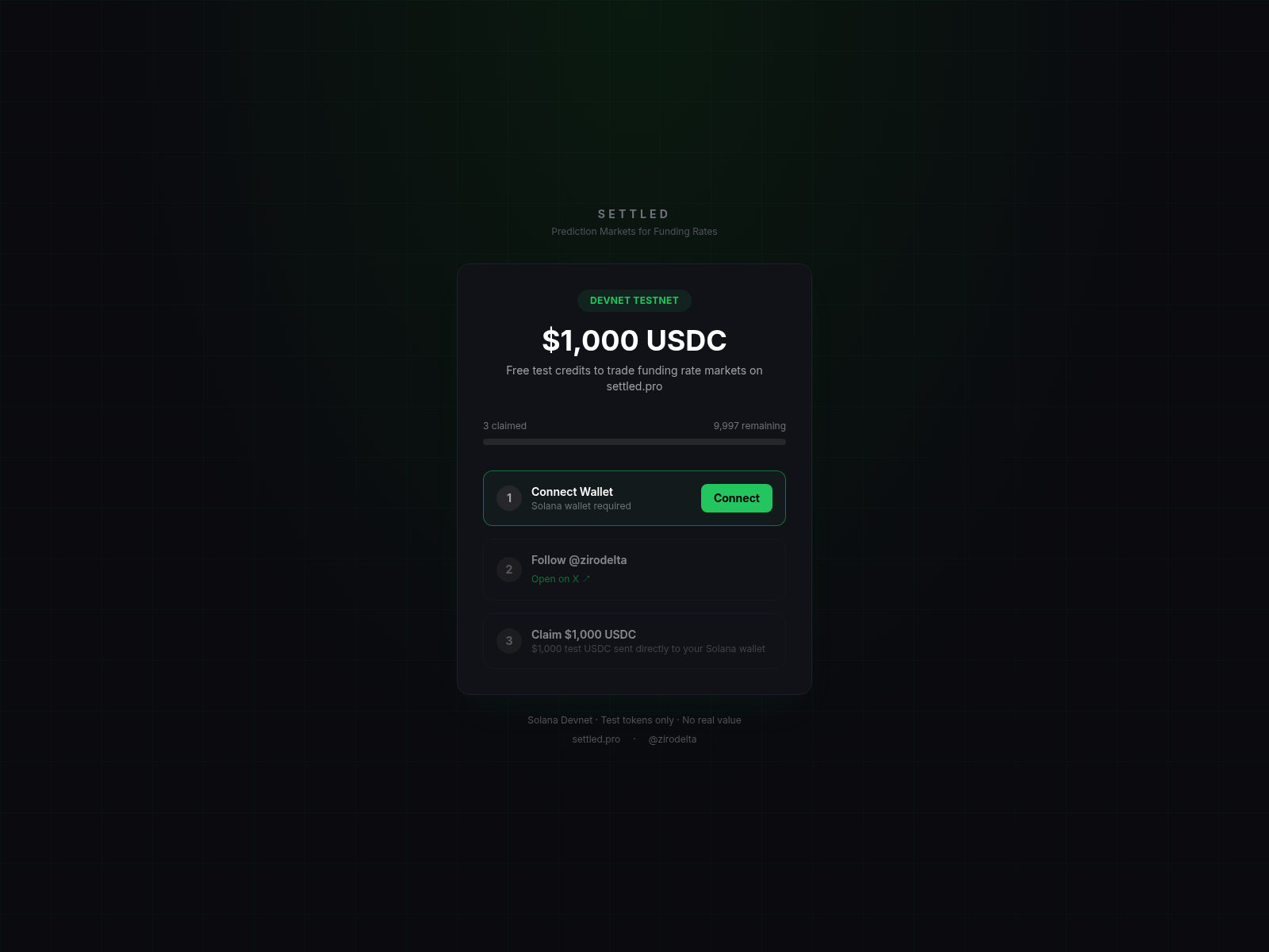 Screenshot of faucet.settled.pro
