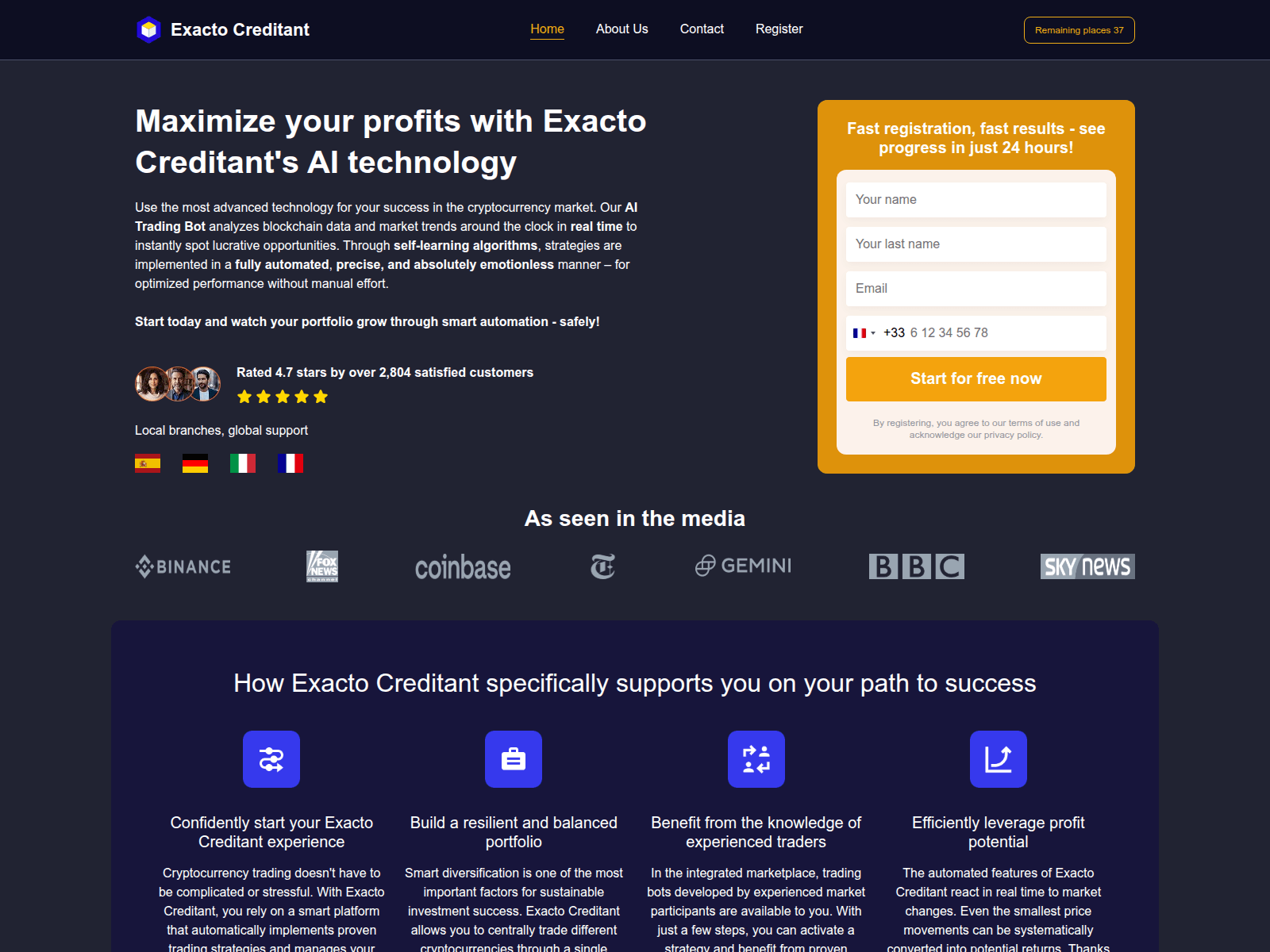 Screenshot of exactocreditanteu.com