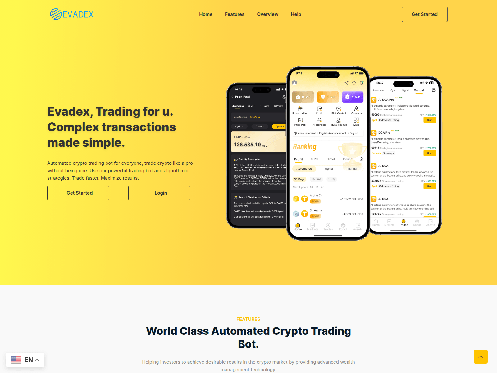 Screenshot of evadextrade.com