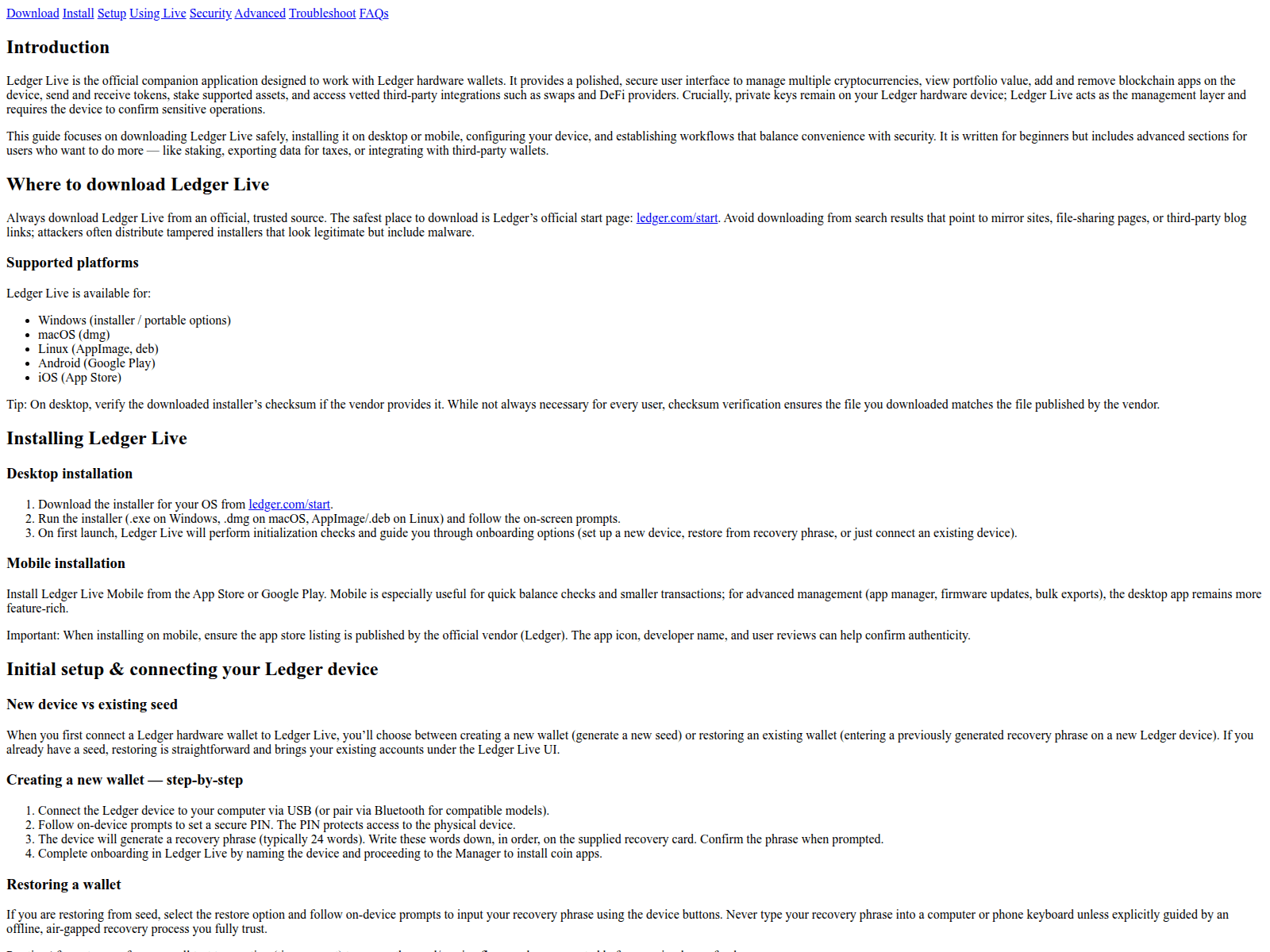 Screenshot of support-ledgerlive-hub.pages.dev