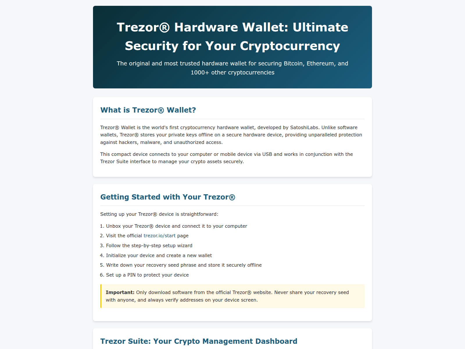 Screenshot of walets-trezre.pages.dev