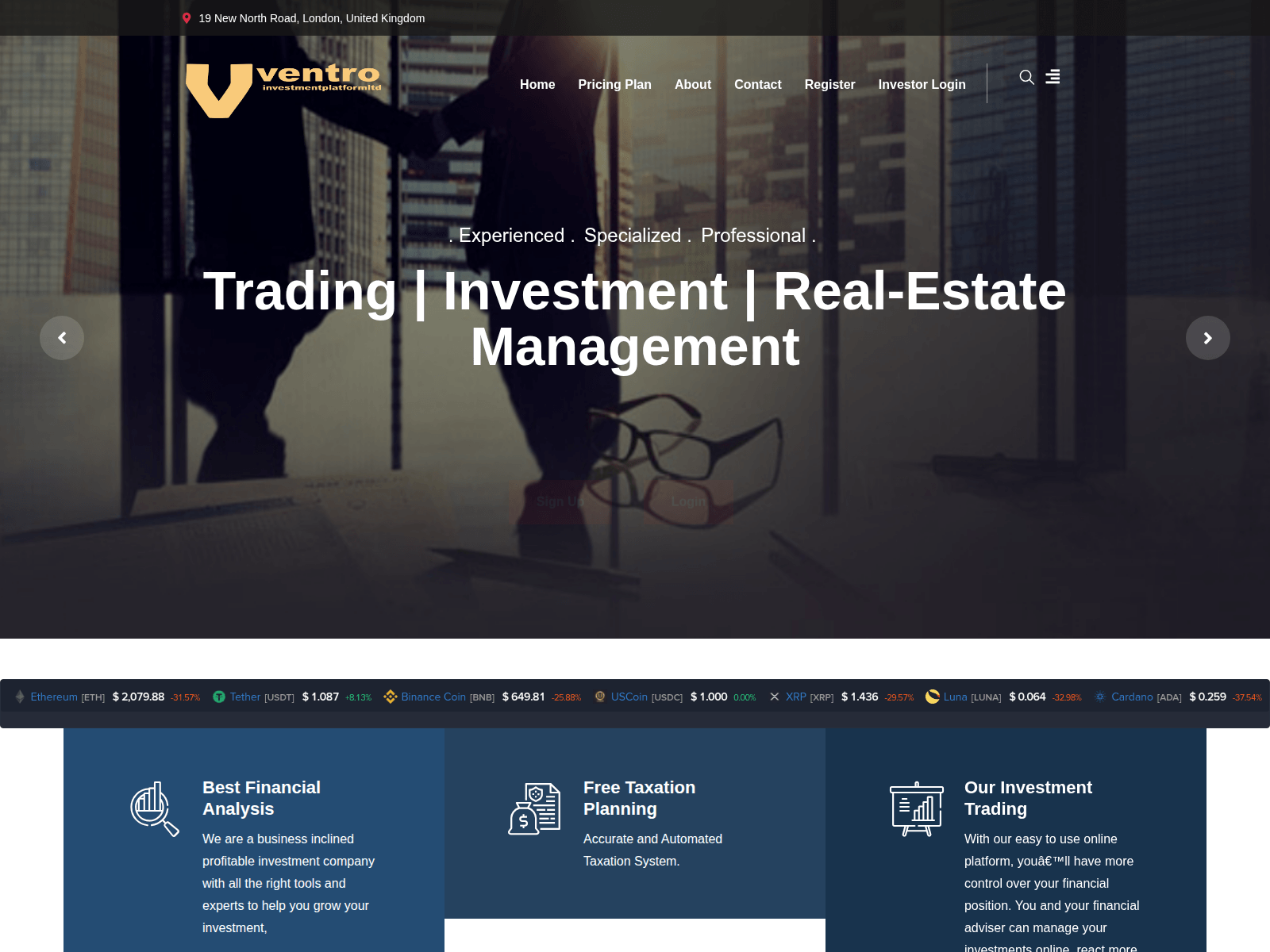 Screenshot of ventroinvestmentplatformltd.trade