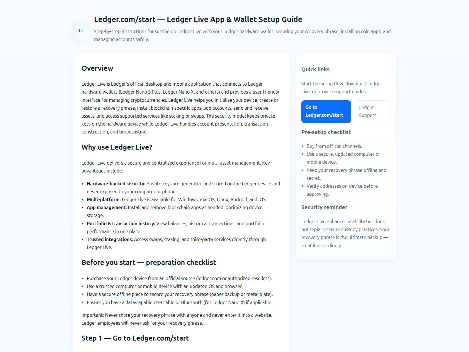 Screenshot of ladger-com-start-web.pages.dev
