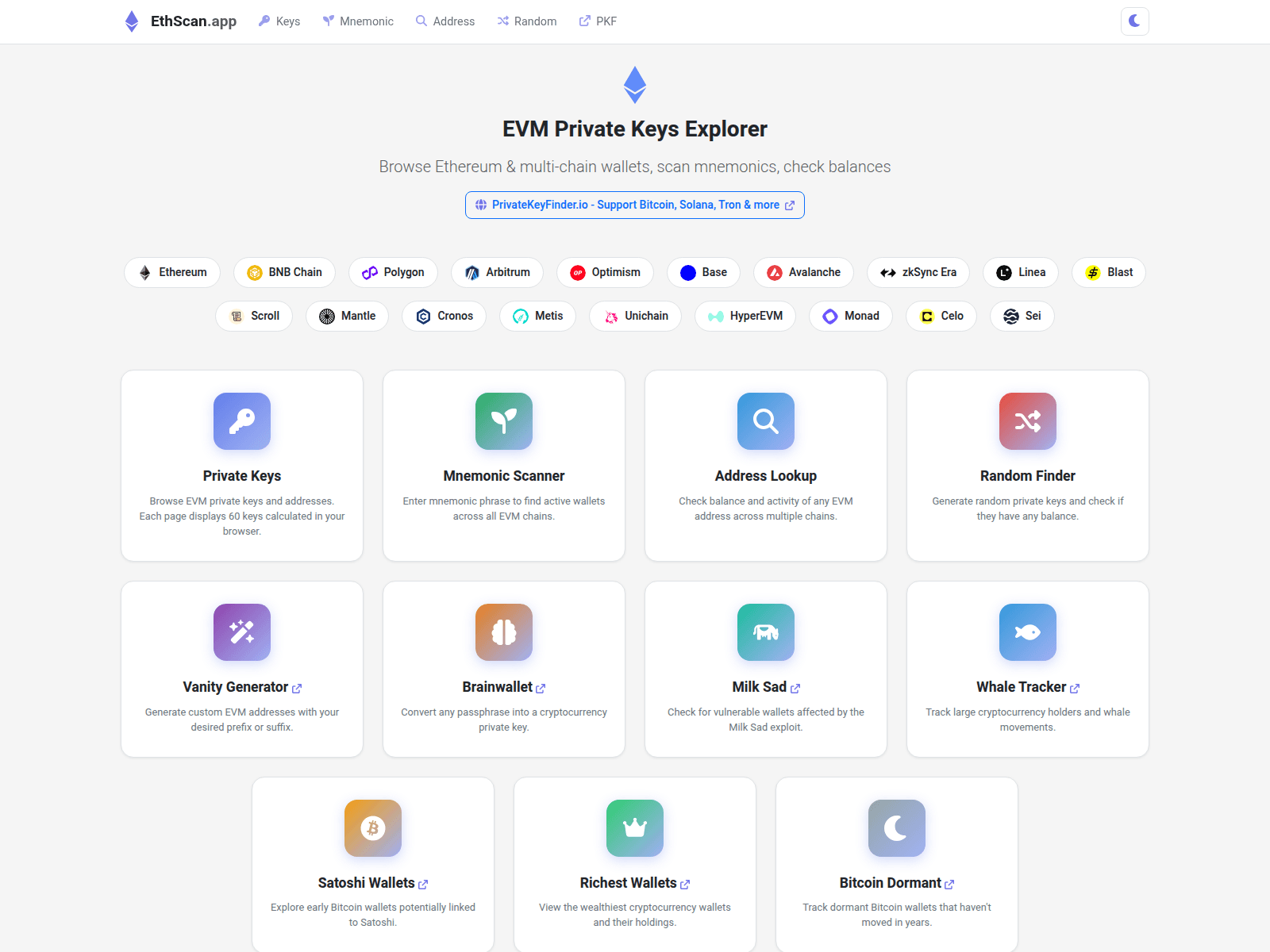 Screenshot of ethscan.app