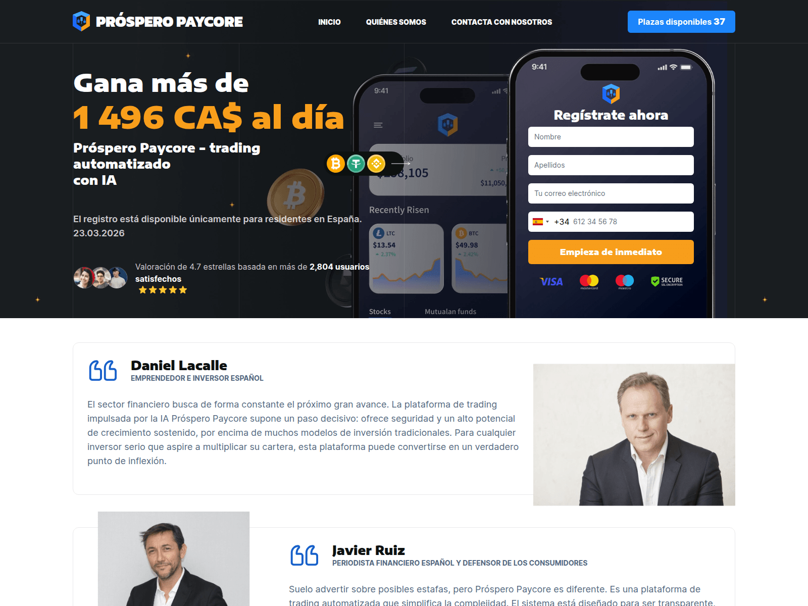 Forensic screenshot of prospero-paycore.com