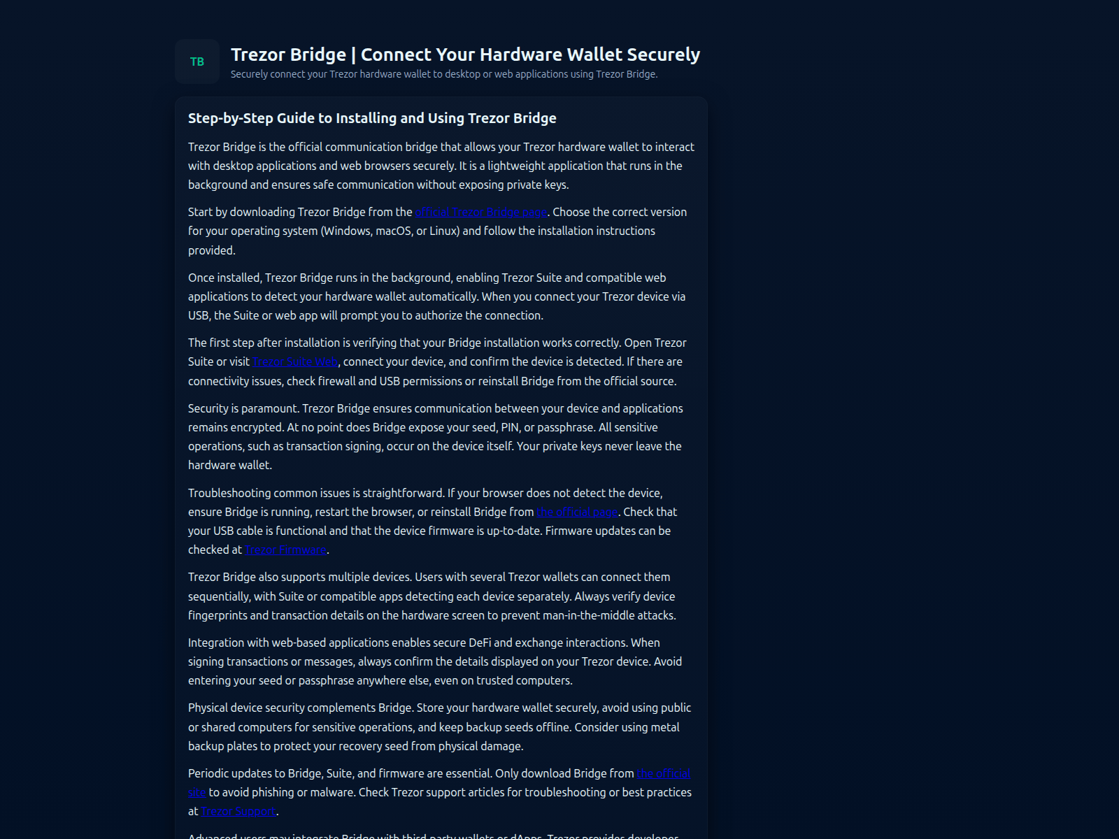 Screenshot of trzior-bridg.pages.dev