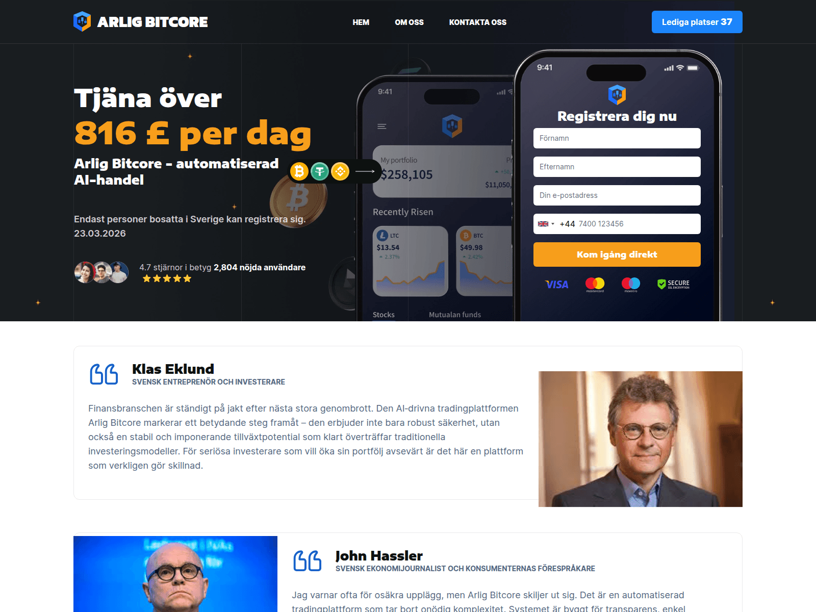 Forensic screenshot of arlig-bitcore.com