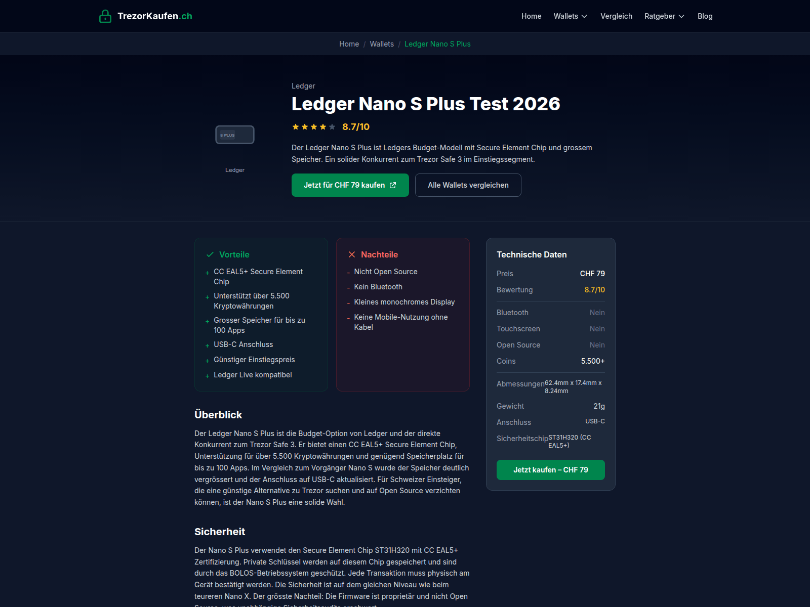 Screenshot of trezorkaufen-ch.pages.dev