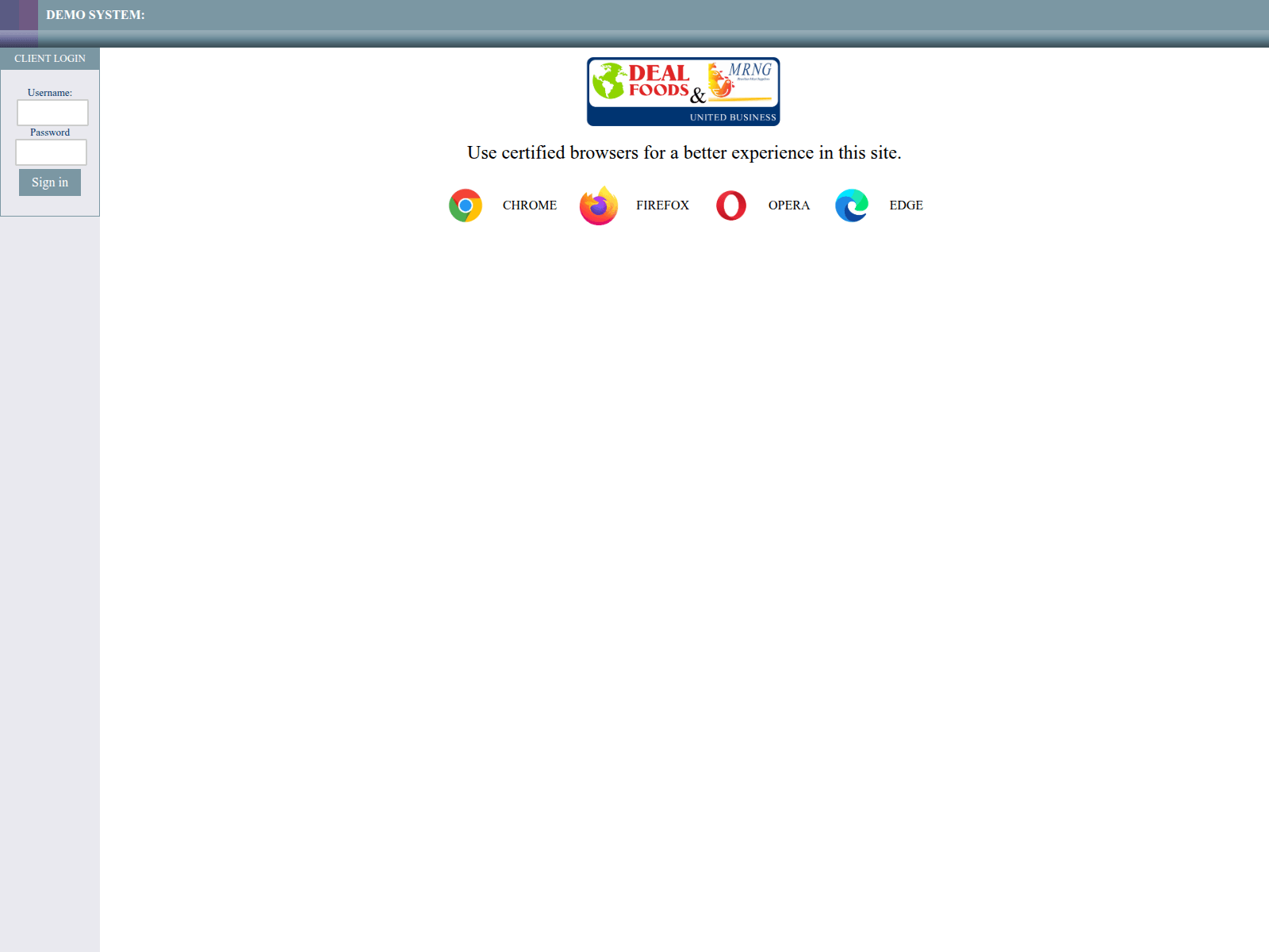 Screenshot of demo.sisimpex.com.br