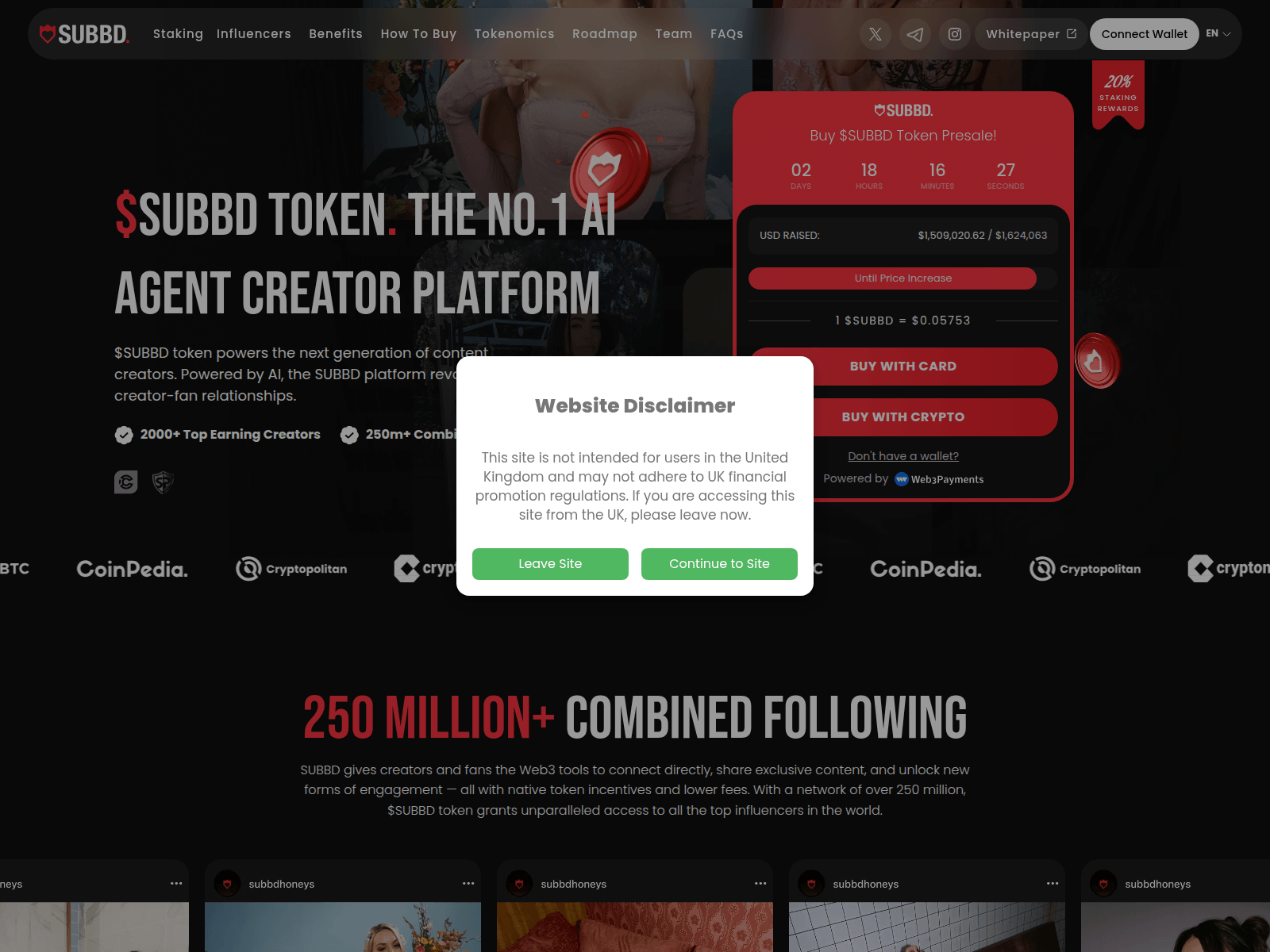 Screenshot of subbdtoken.app