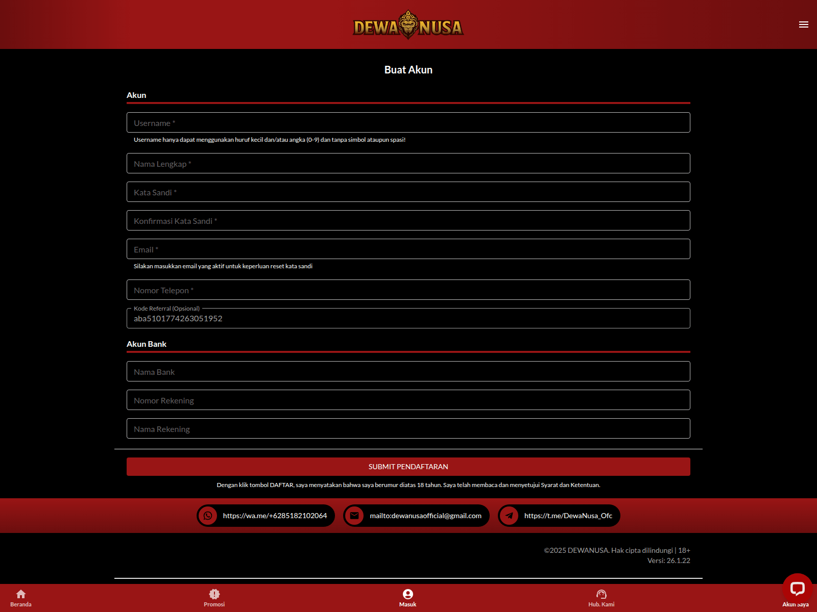 Screenshot of dewanusa.quest