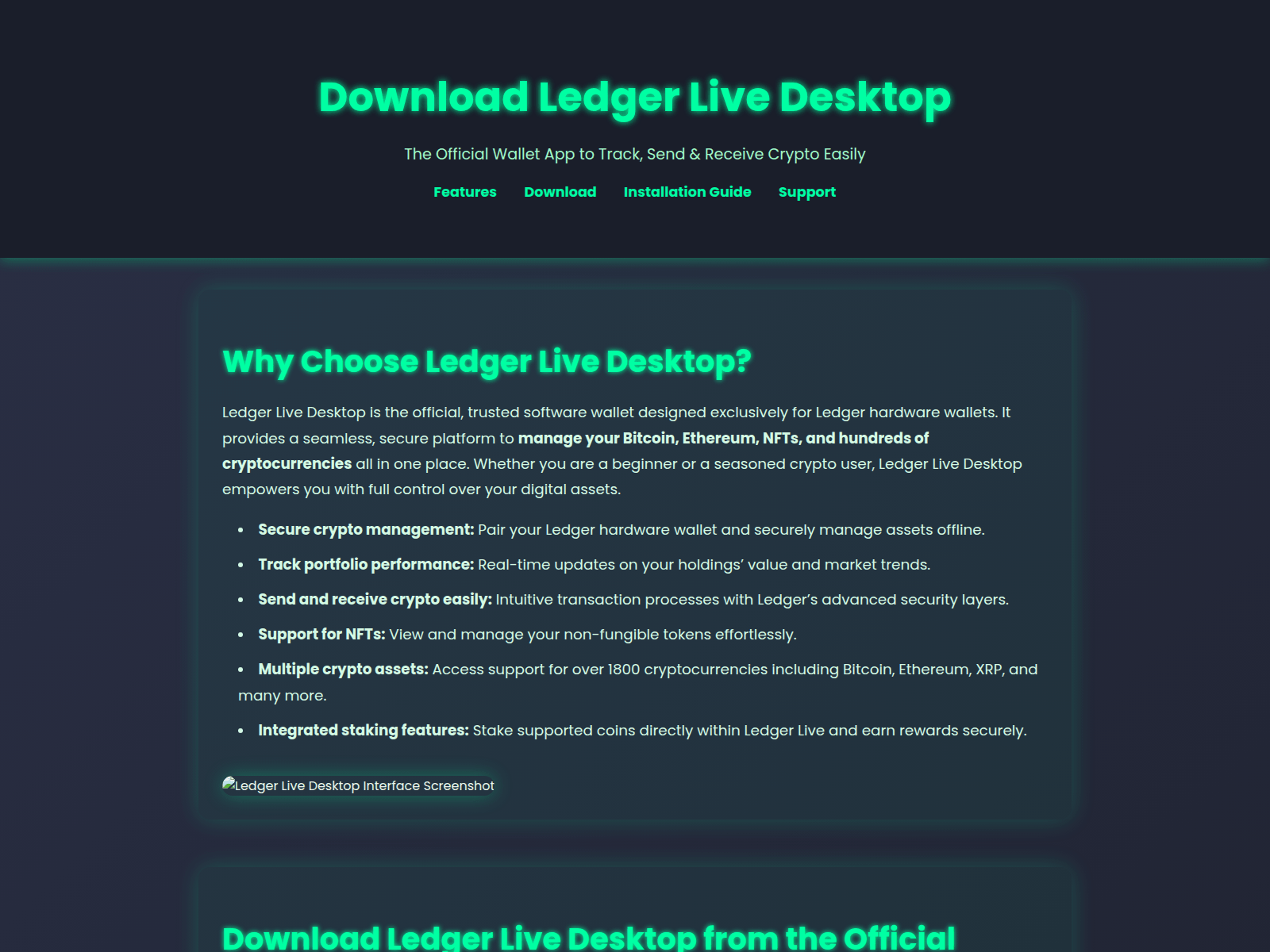 Screenshot of support-ldgr-desktop.pages.dev