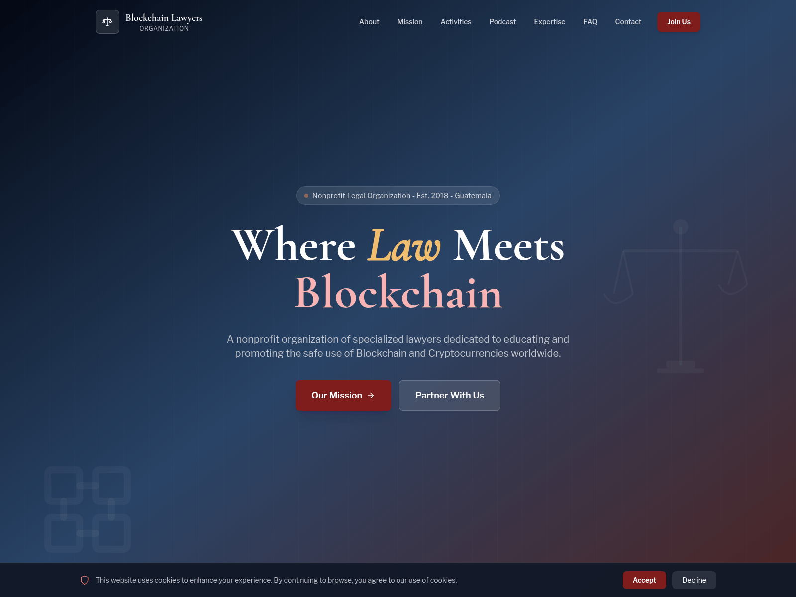 Screenshot of lawforblockchain.com