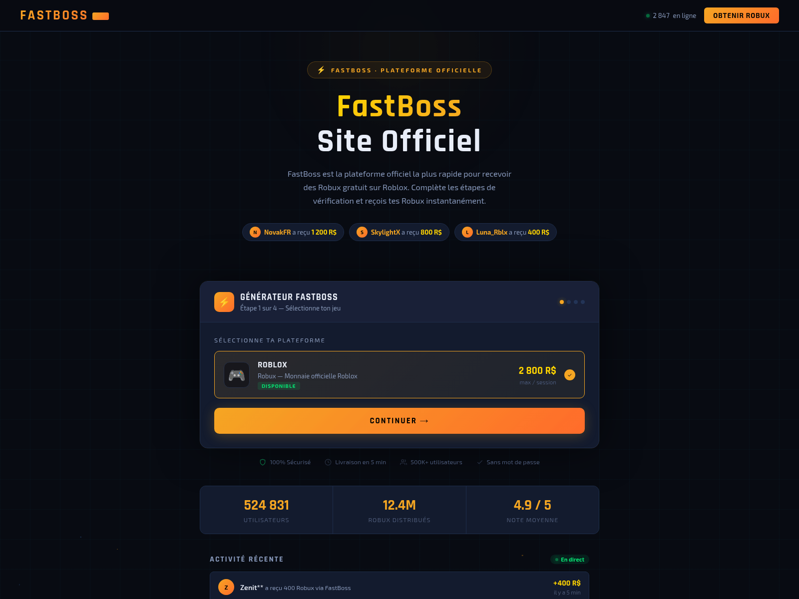 Screenshot of fastboss.live