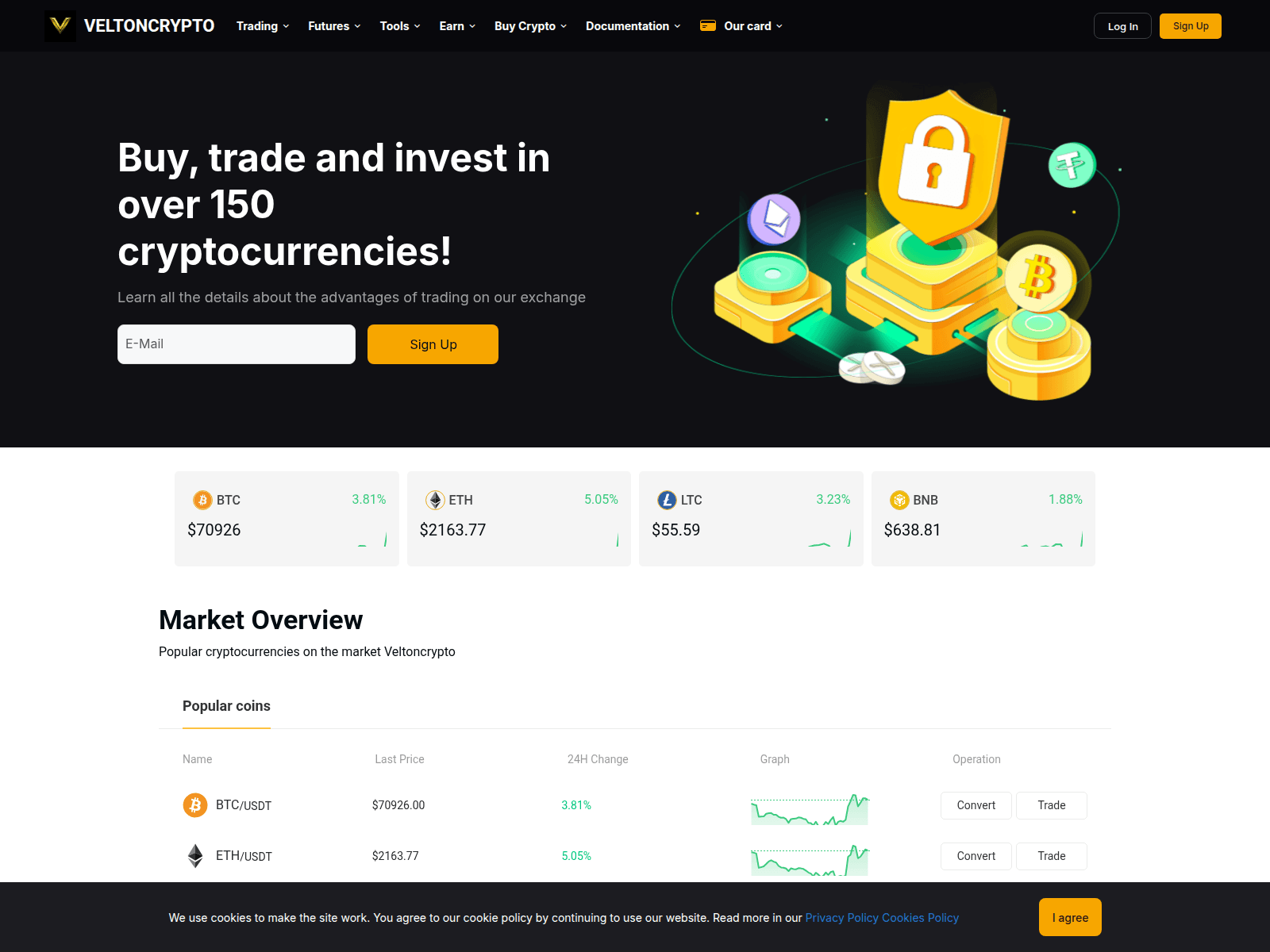 Screenshot of veltoncrypto.com