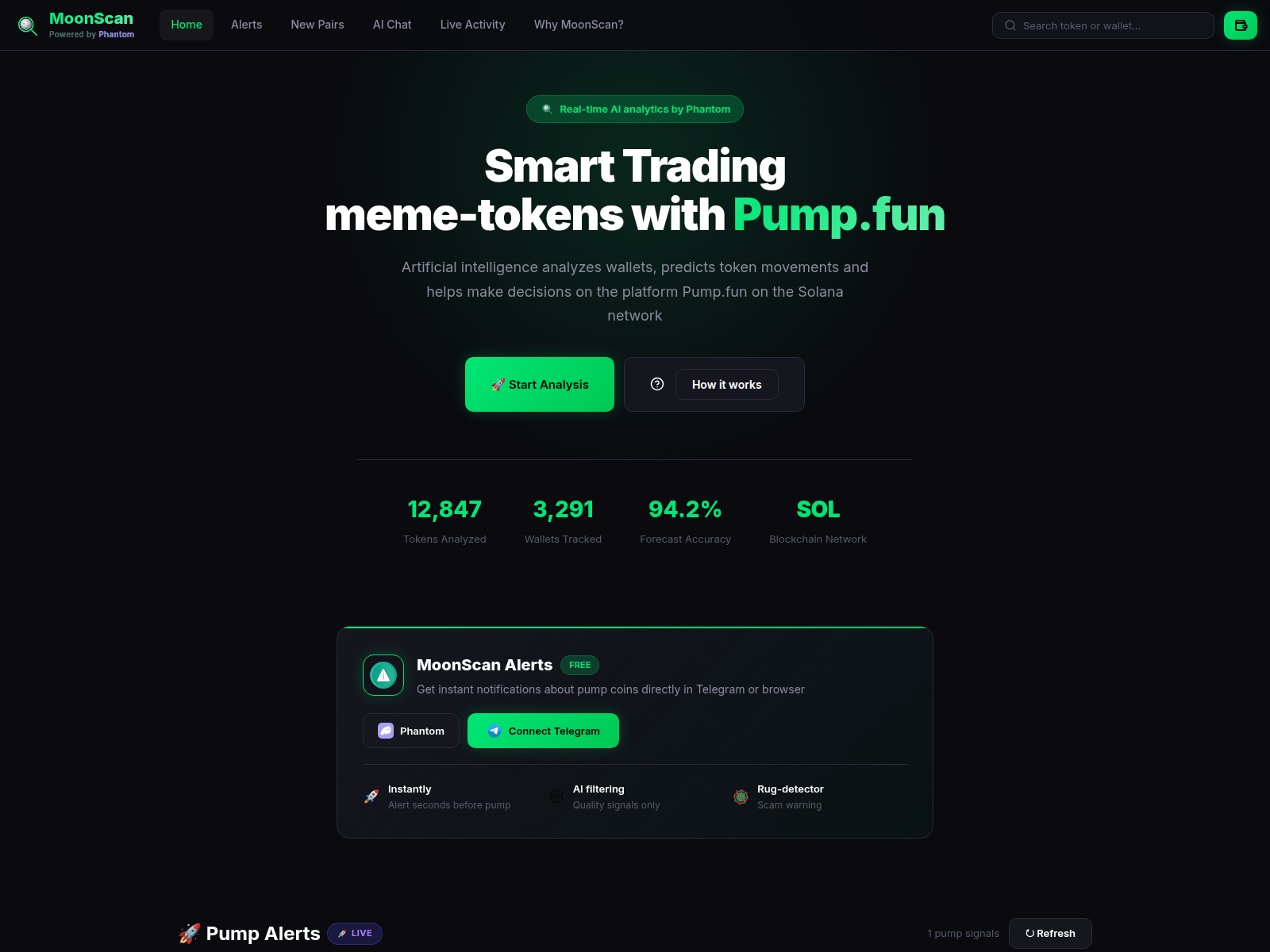 Screenshot of pump-visions.live