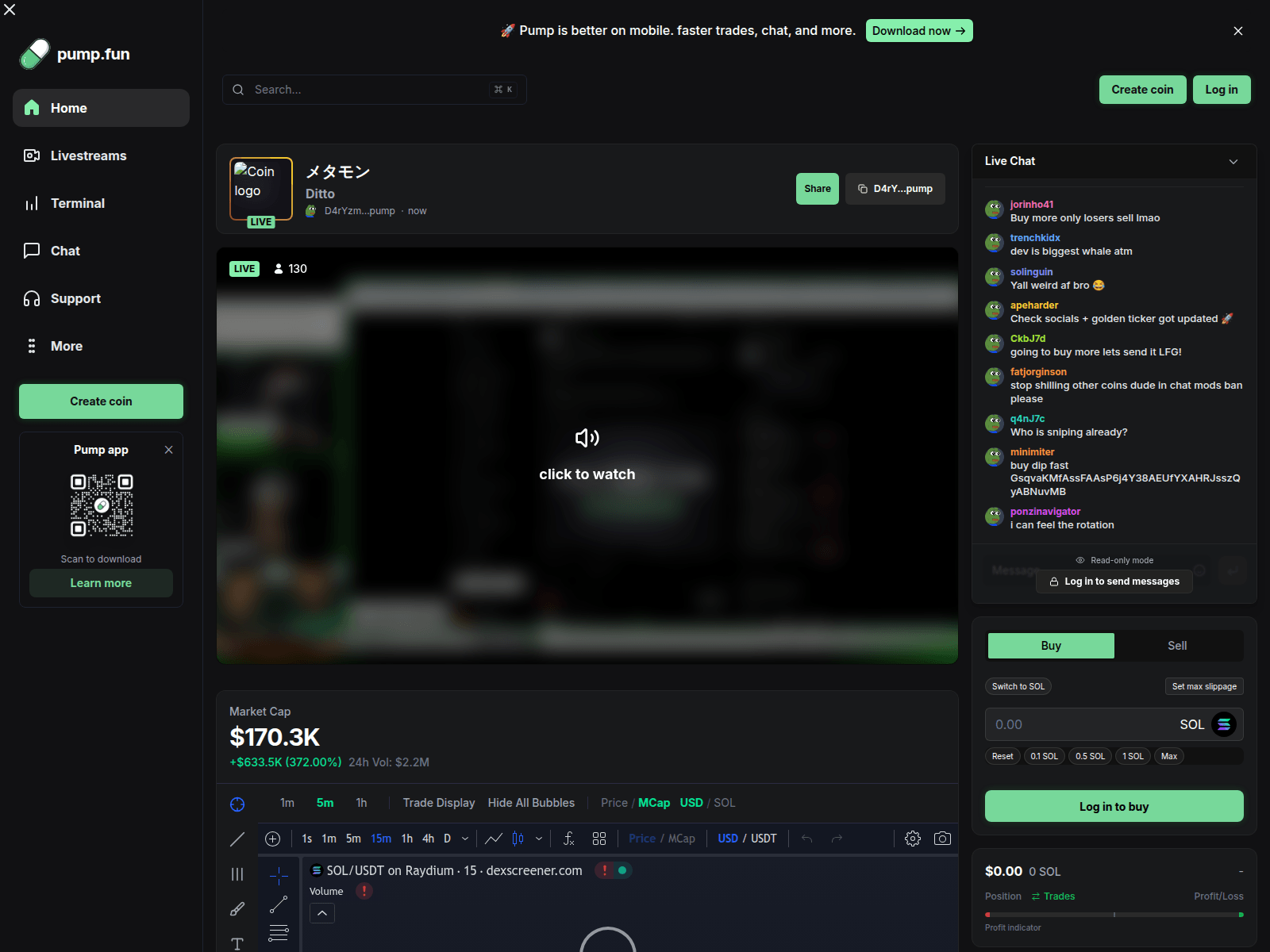 Screenshot of pumpstreamingchat.fun