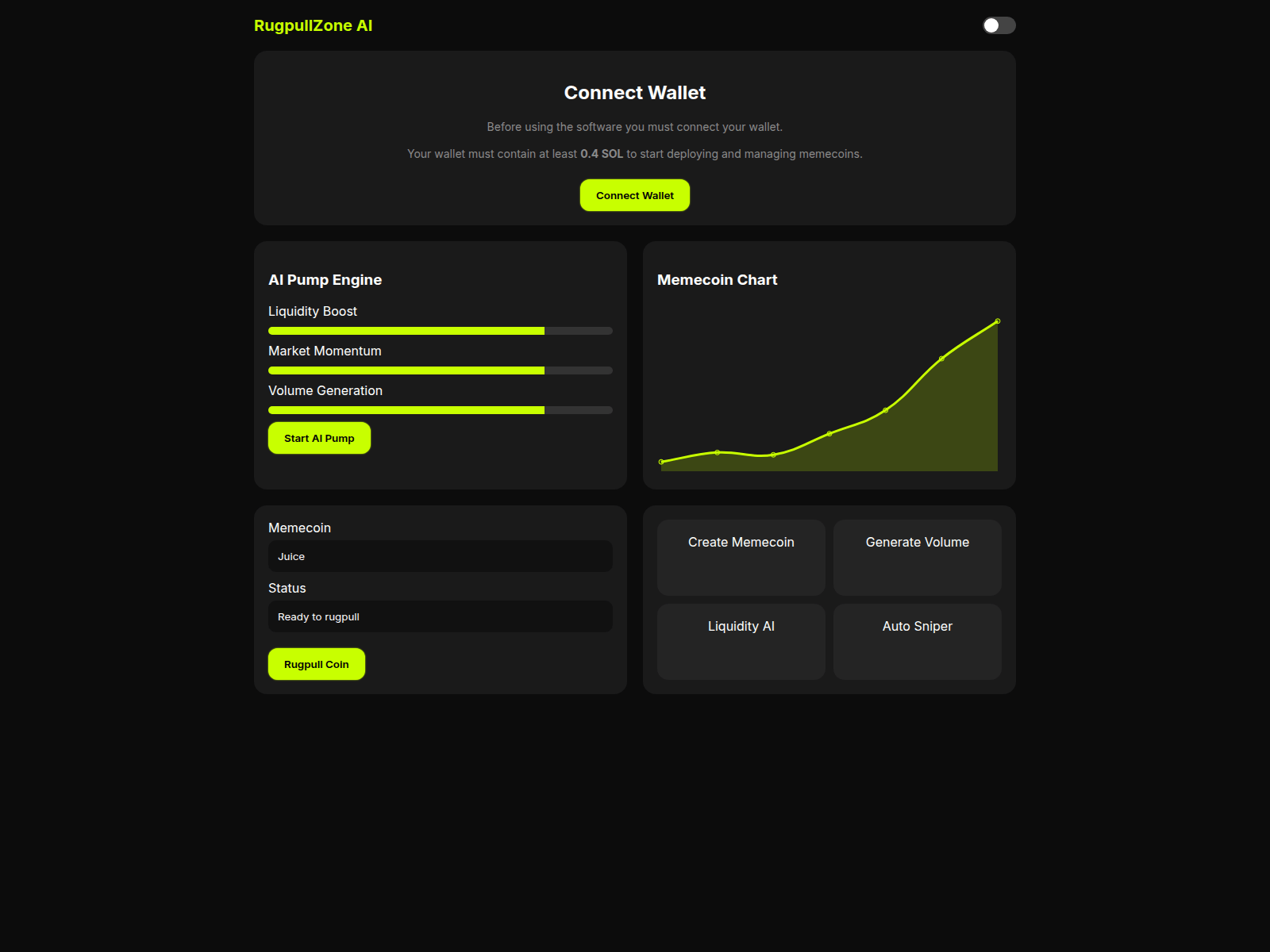 Screenshot of soldegen.live