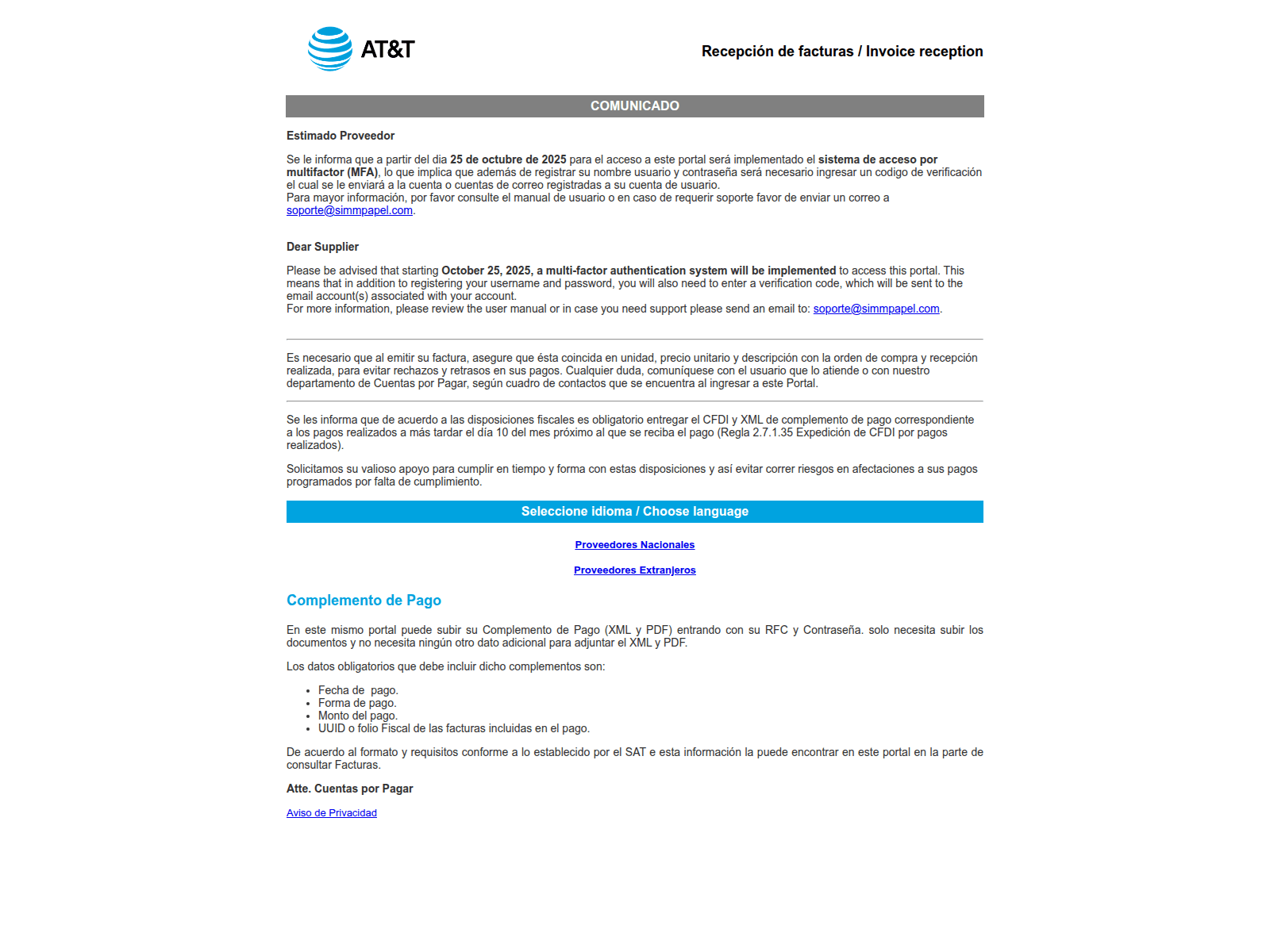Screenshot of recepcioncfdi.com