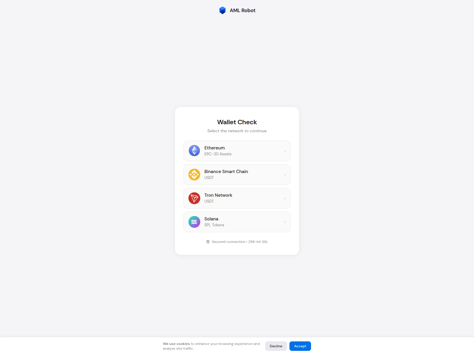 Screenshot of amlrobot.app
