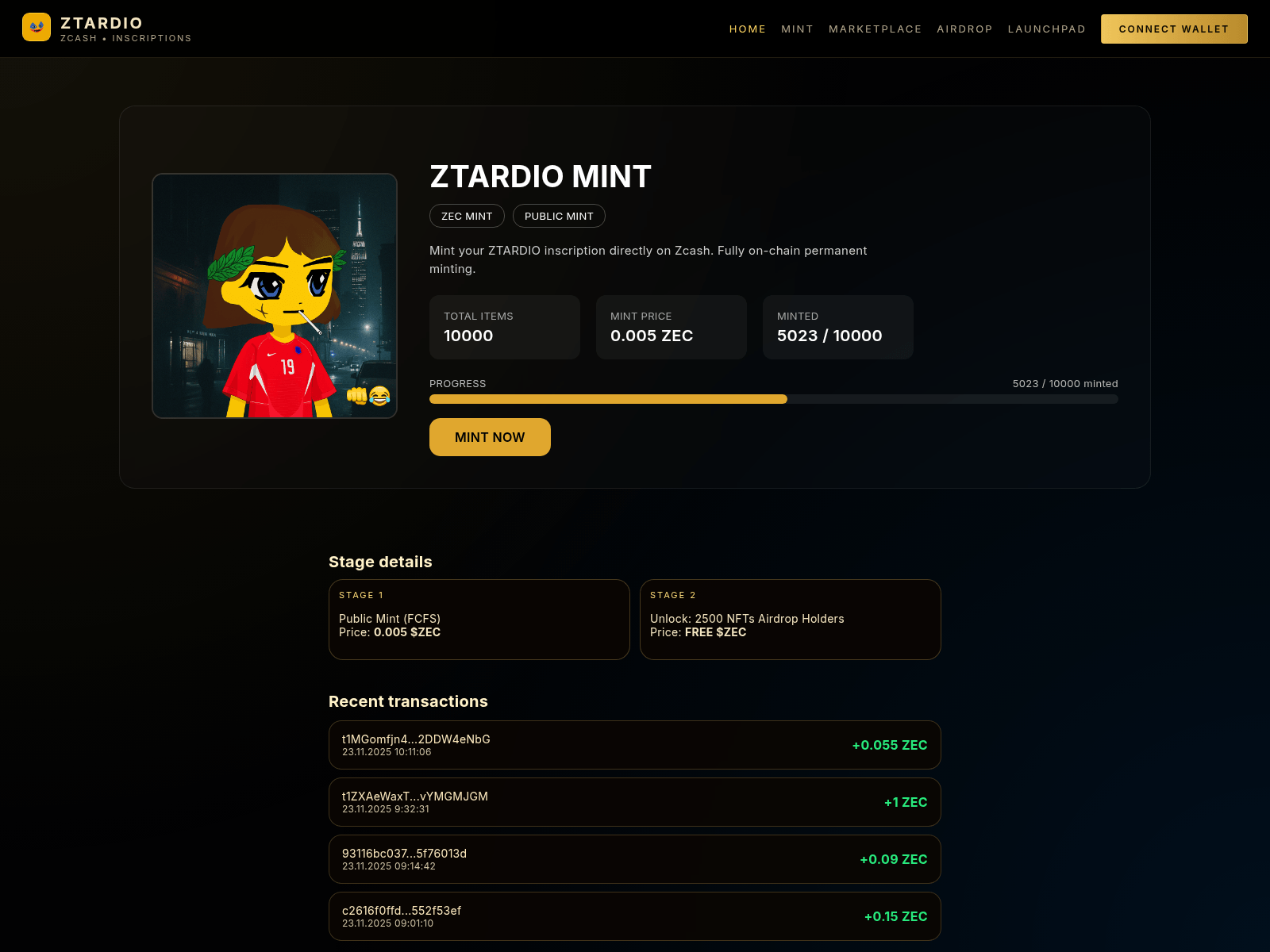 Screenshot of ztardio.xyz