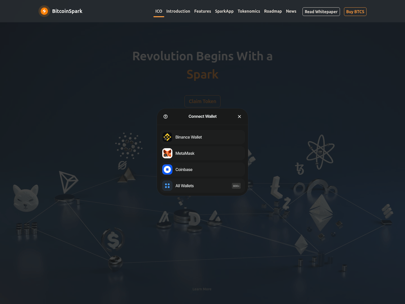 Screenshot of claim-bitcoinspark.pages.dev