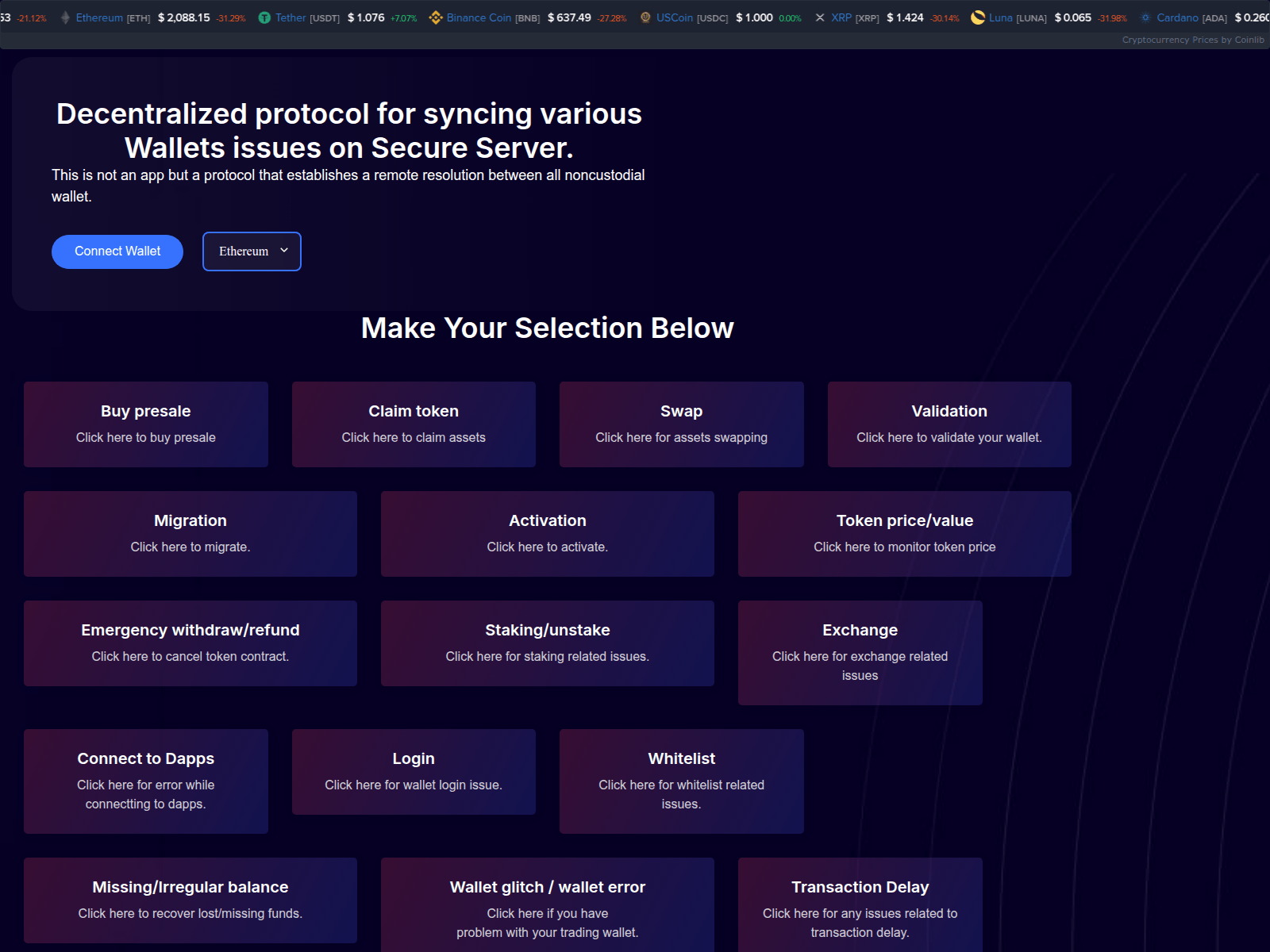 Screenshot of mulit-launchpads.pages.dev